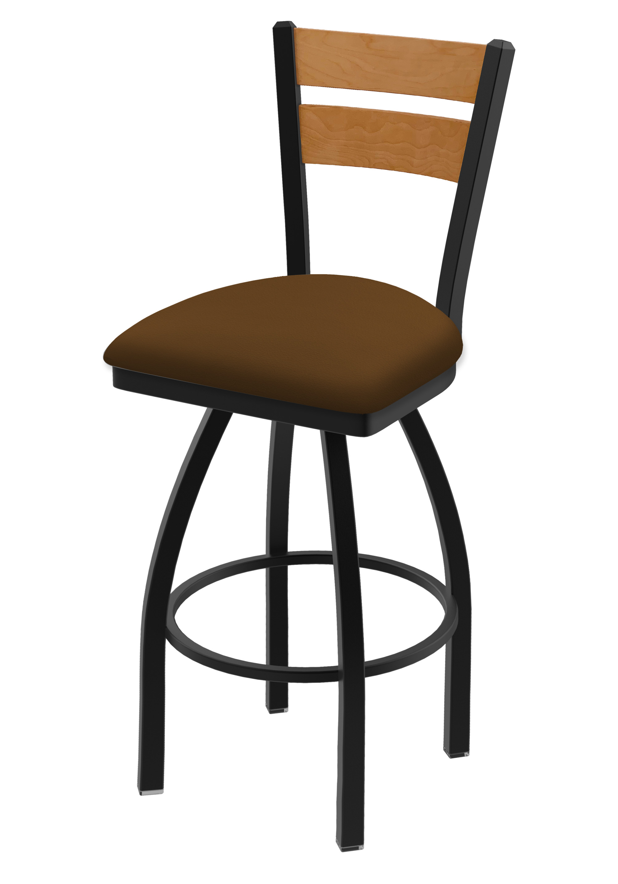 832 Thor 30" Swivel Bar Stool with Black Wrinkle Finish, Medium Back