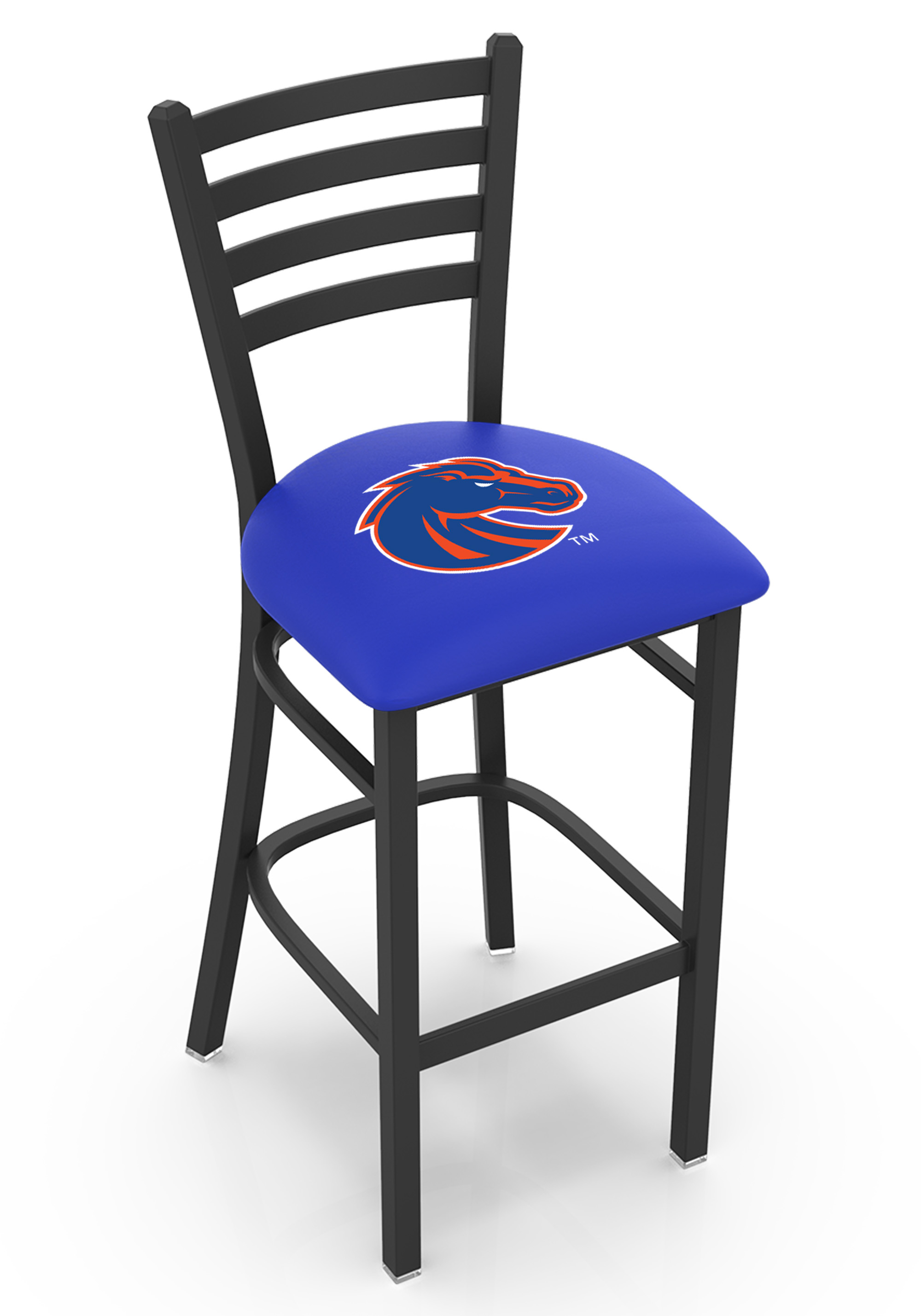 L004 Boise State 30" Stationary Bar Stool with Black Wrinkle Finish  