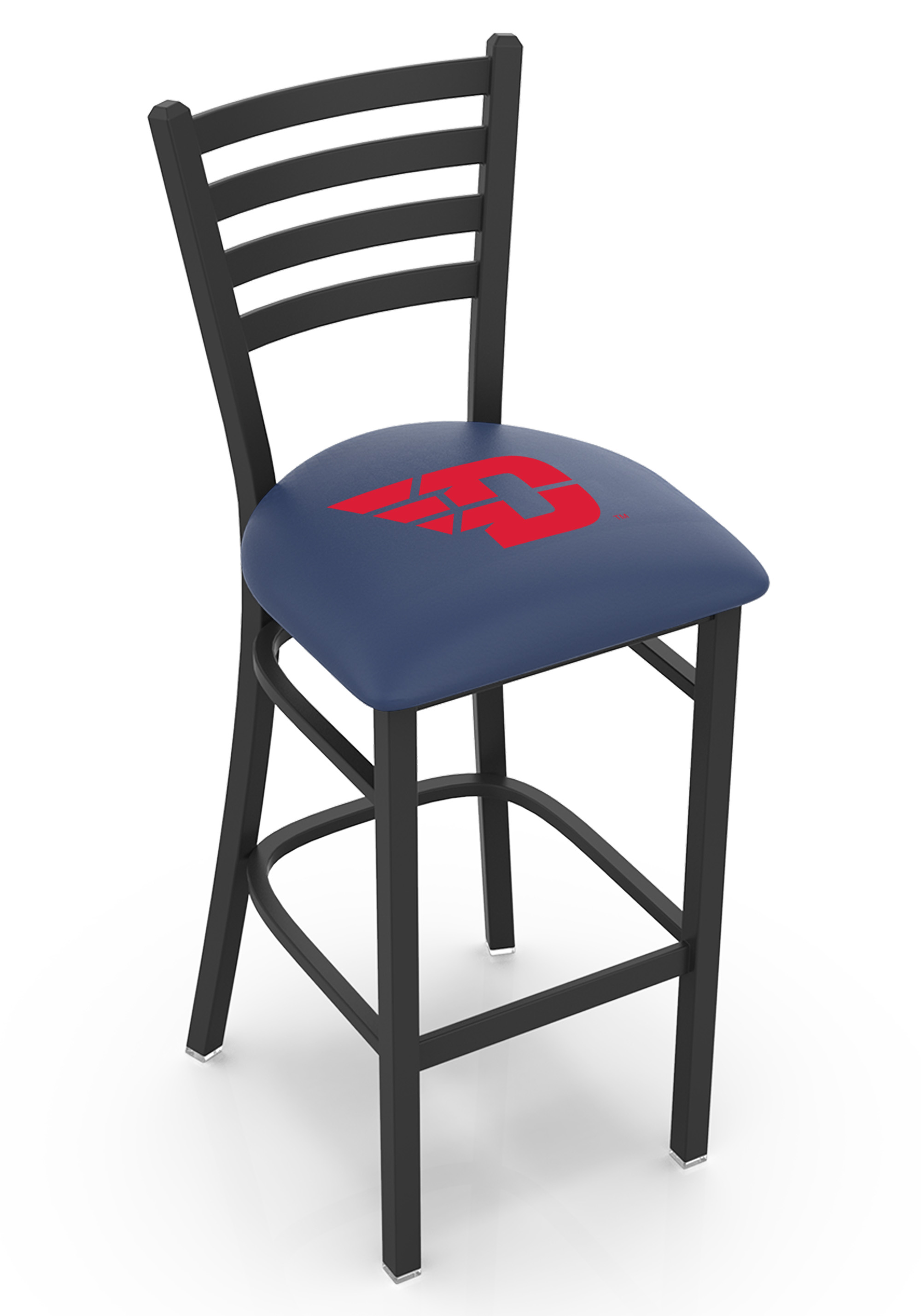 L004 University of Dayton 30" Stationary Bar Stool with Black Wrinkle Finish  