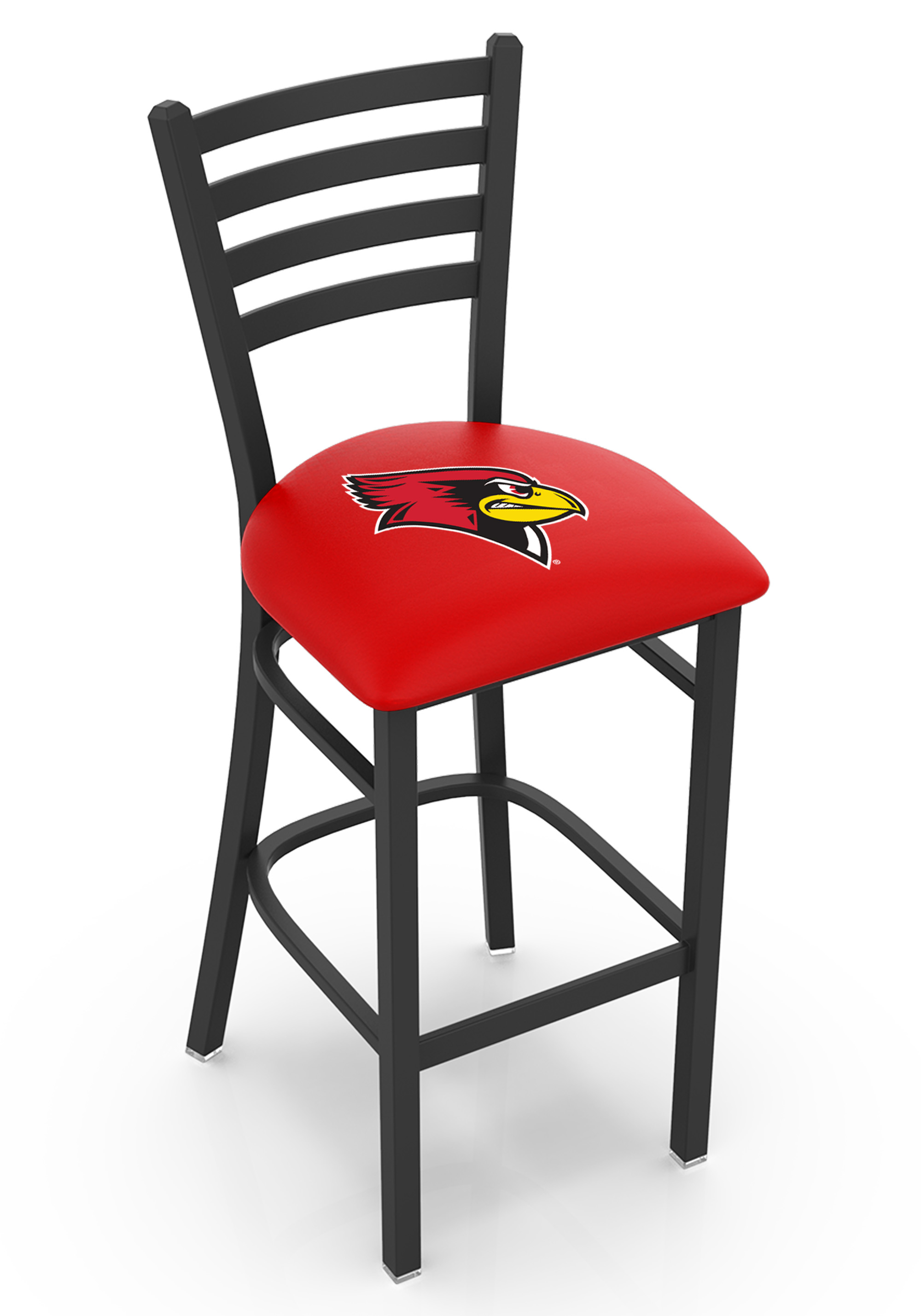 L004 Illinois State 30" Stationary Bar Stool with Black Wrinkle Finish  