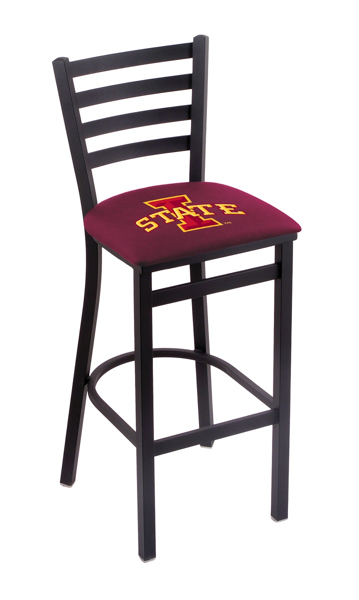 L004 Iowa State 30" Stationary Bar Stool with Black Wrinkle Finish  