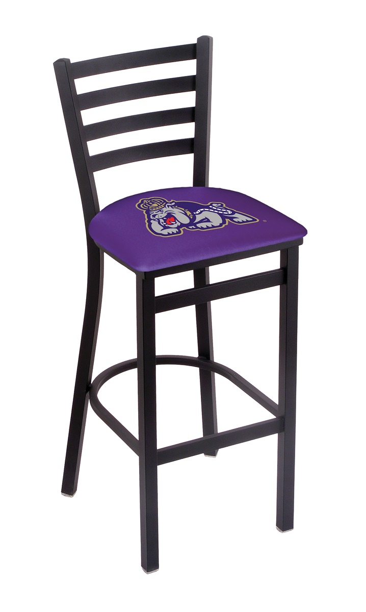 L004 James Madison 30" Stationary Bar Stool with Black Wrinkle Finish  