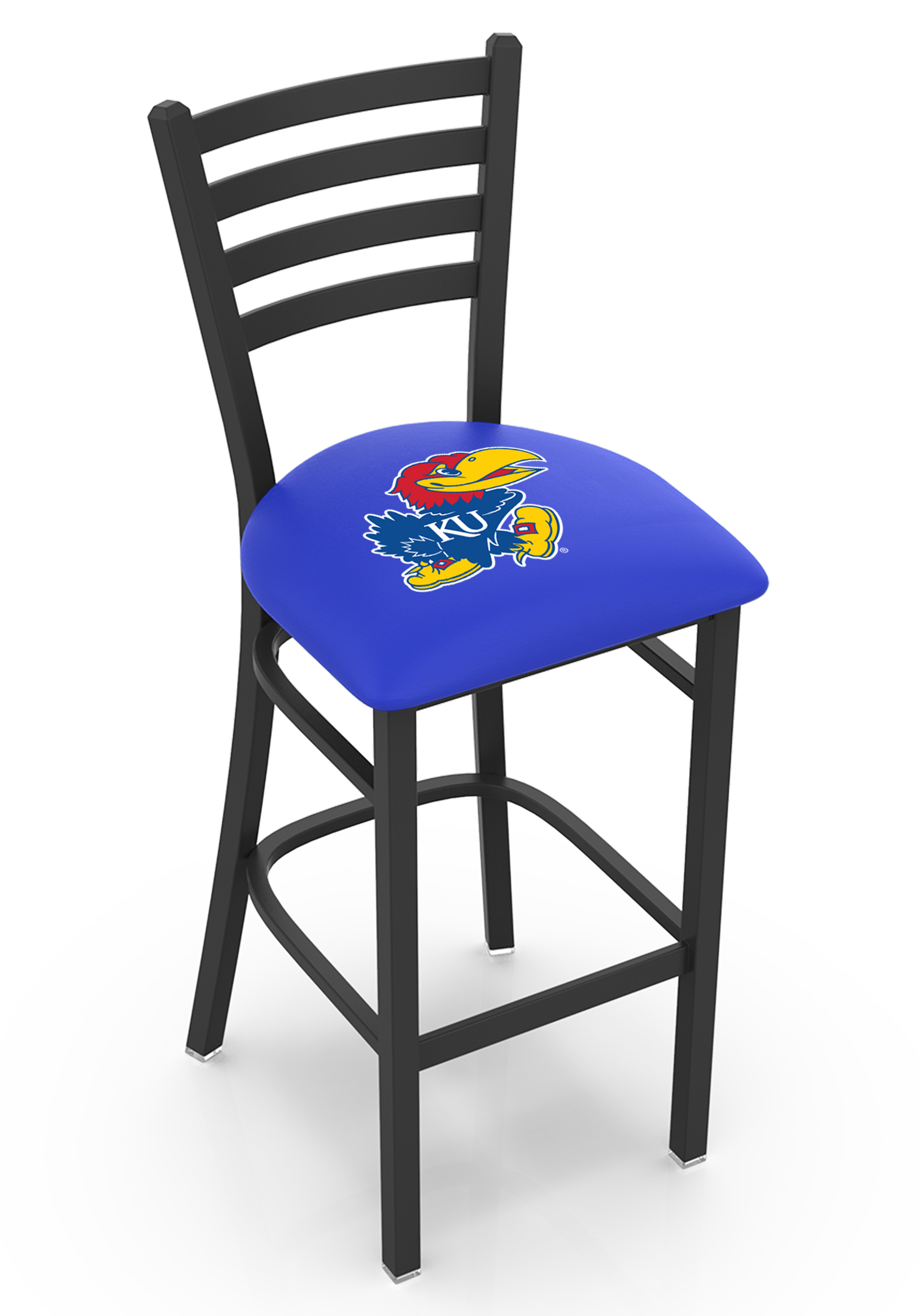 L004 Kansas 30" Stationary Bar Stool with Black Wrinkle Finish  