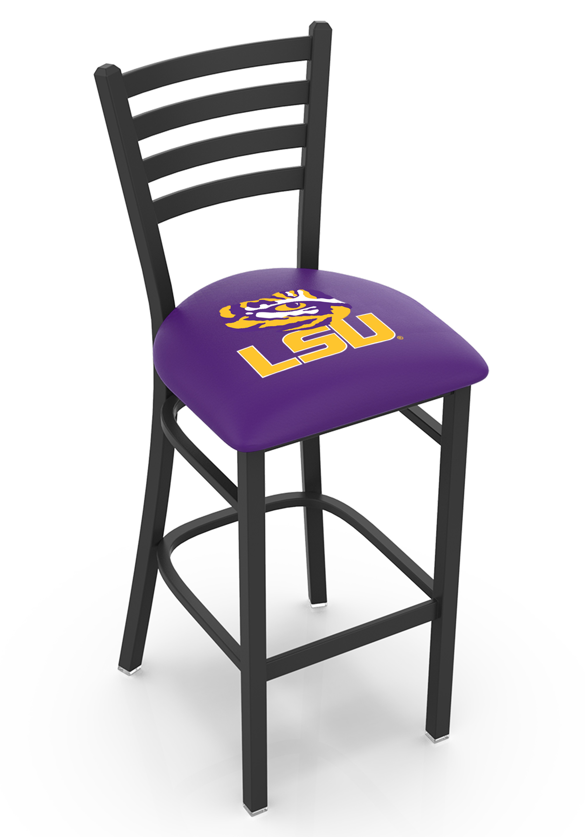 L004 Louisiana State 30" Stationary Bar Stool with Black Wrinkle Finish  