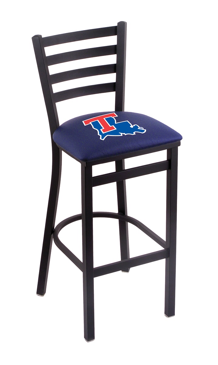 L004 Louisiana Tech 30" Stationary Bar Stool with Black Wrinkle Finish  