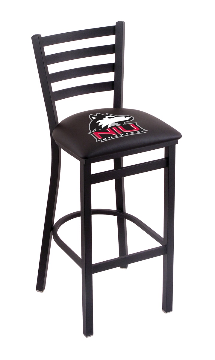 L004 Northern Illinois 30" Stationary Bar Stool with Black Wrinkle Finish  