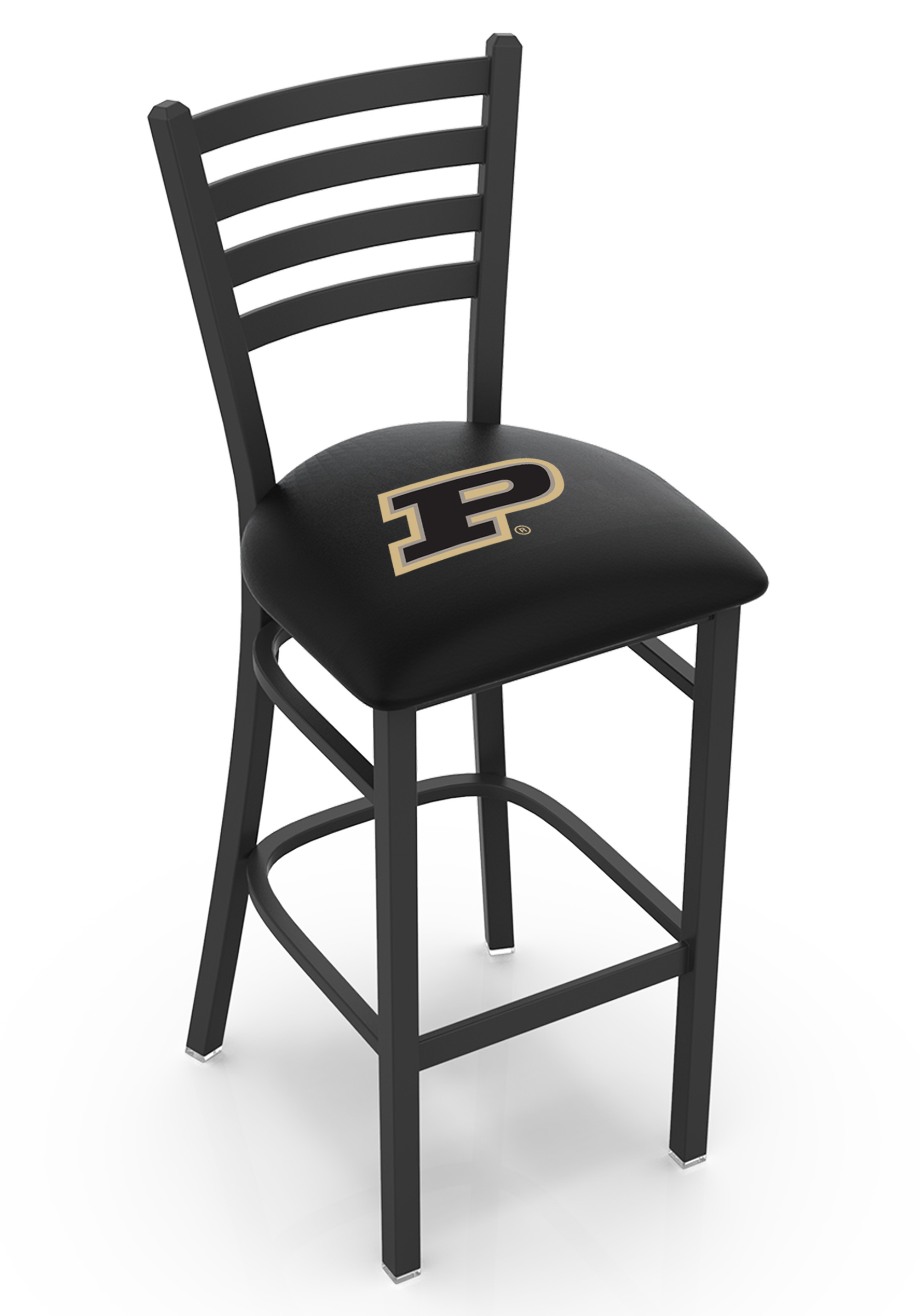 L004 Purdue 25" Stationary Counter Stool with Black Wrinkle Finish  