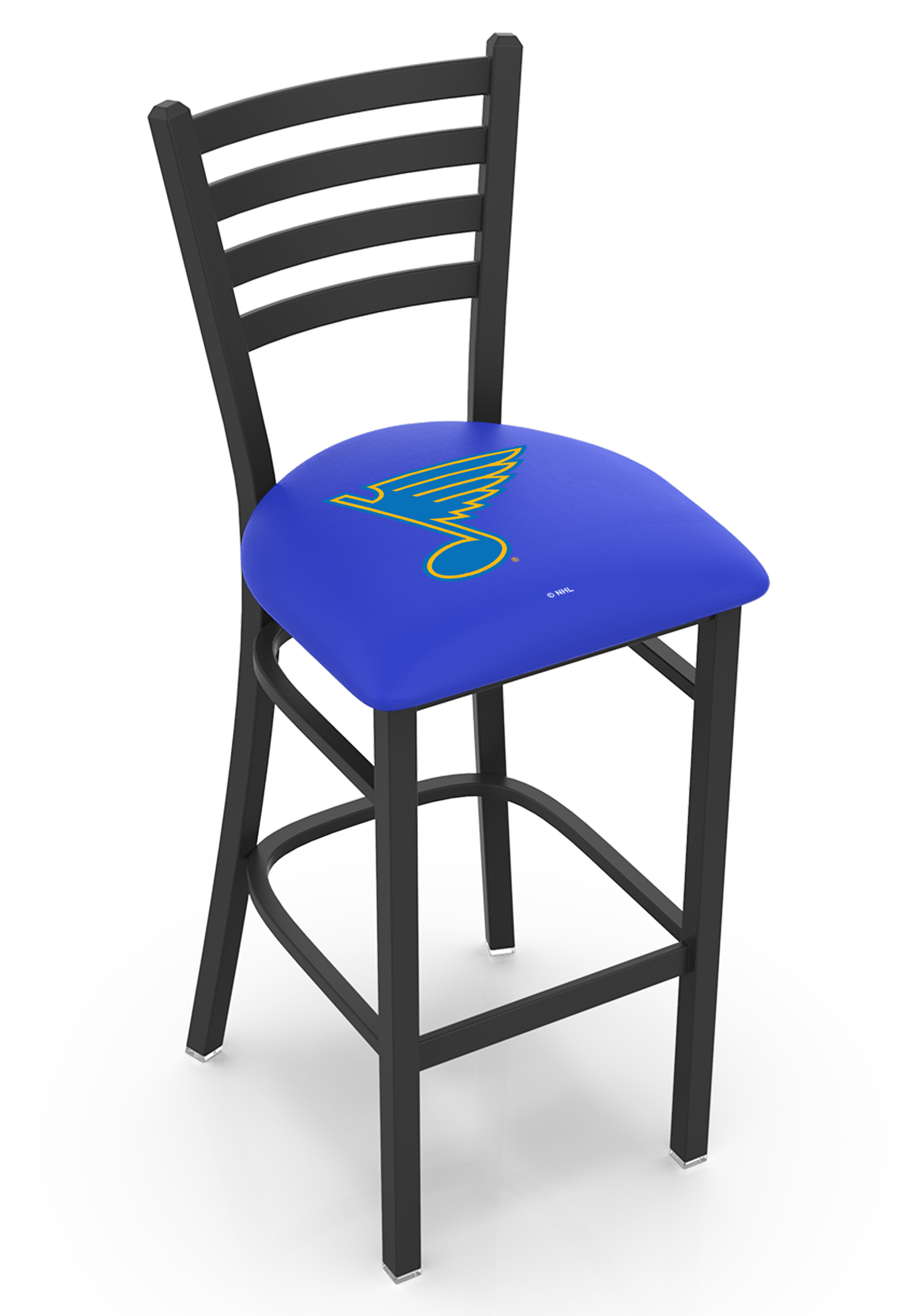 L004 St Louis Blues 30" Stationary Bar Stool with Black Wrinkle Finish  