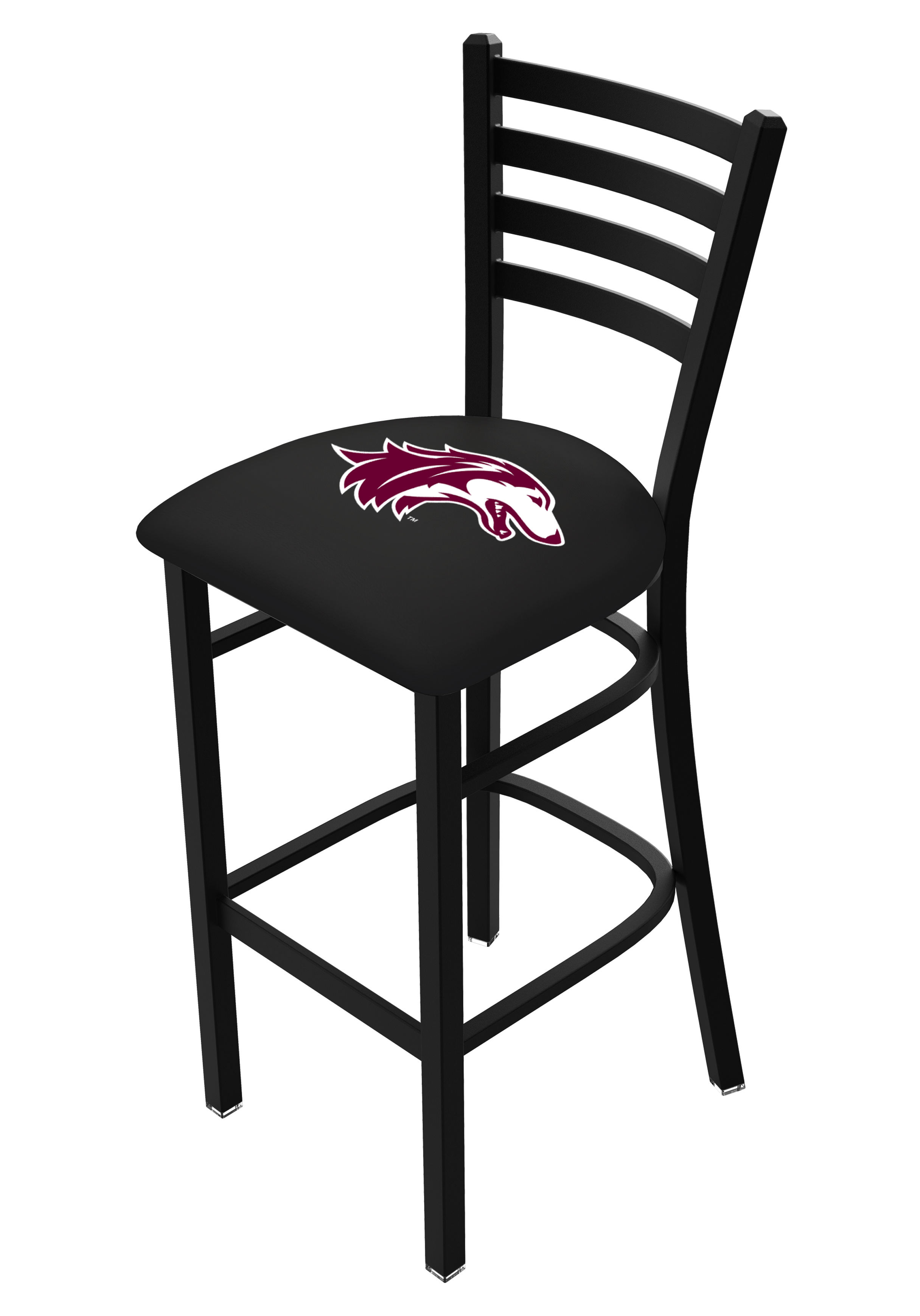 L004 Southern Illinois 30" Stationary Bar Stool with Black Wrinkle Finish  