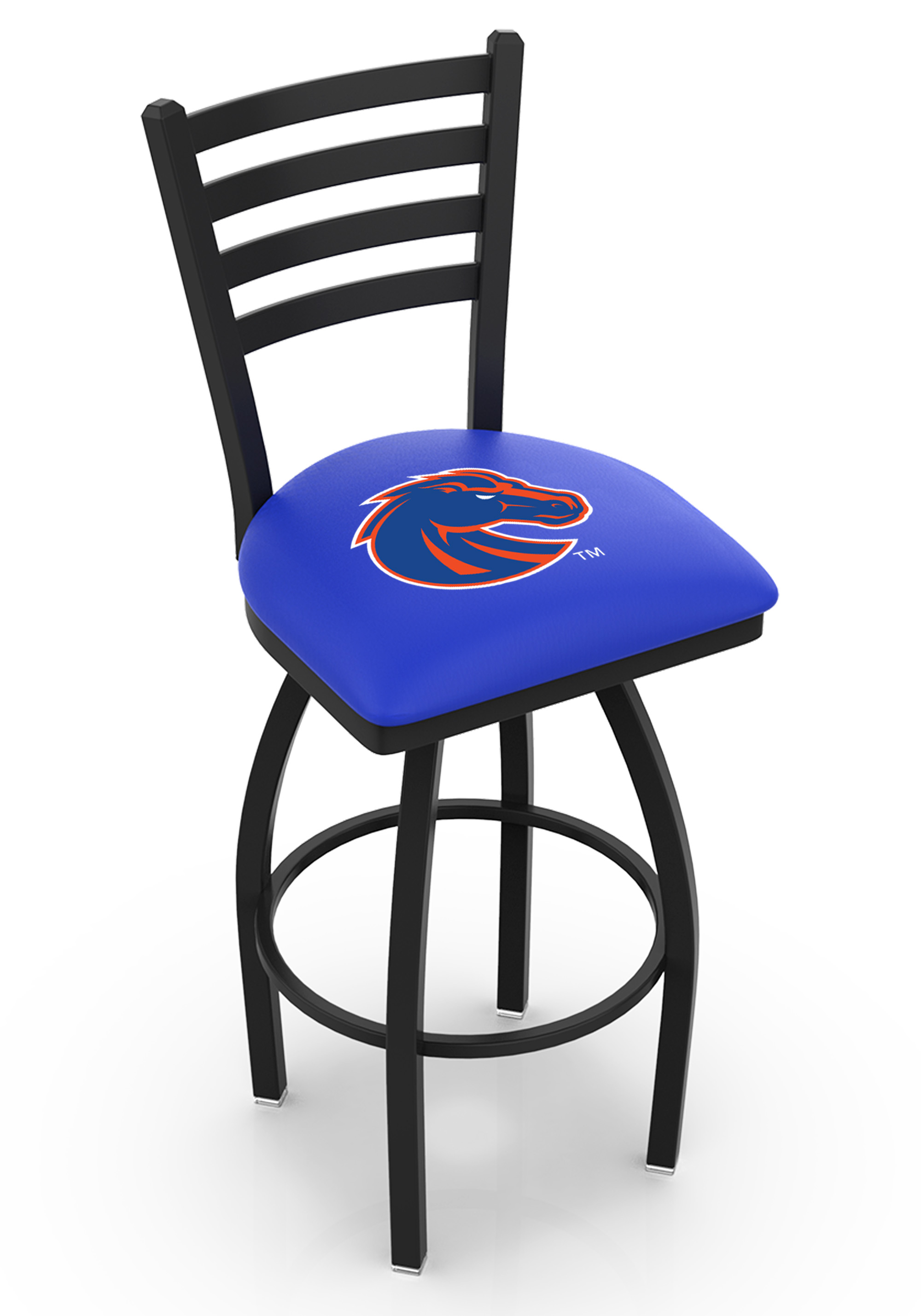 L014 Boise State 36" Swivel Bar Stool with Black Wrinkle Finish  