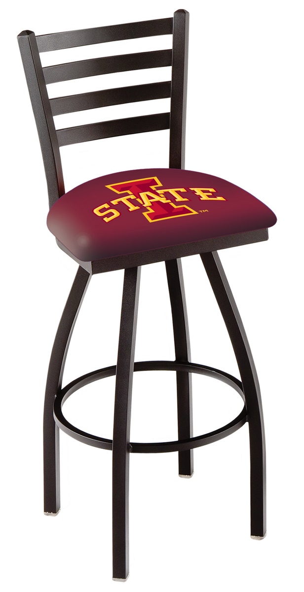L014 Iowa State 36" Swivel Bar Stool with Black Wrinkle Finish  