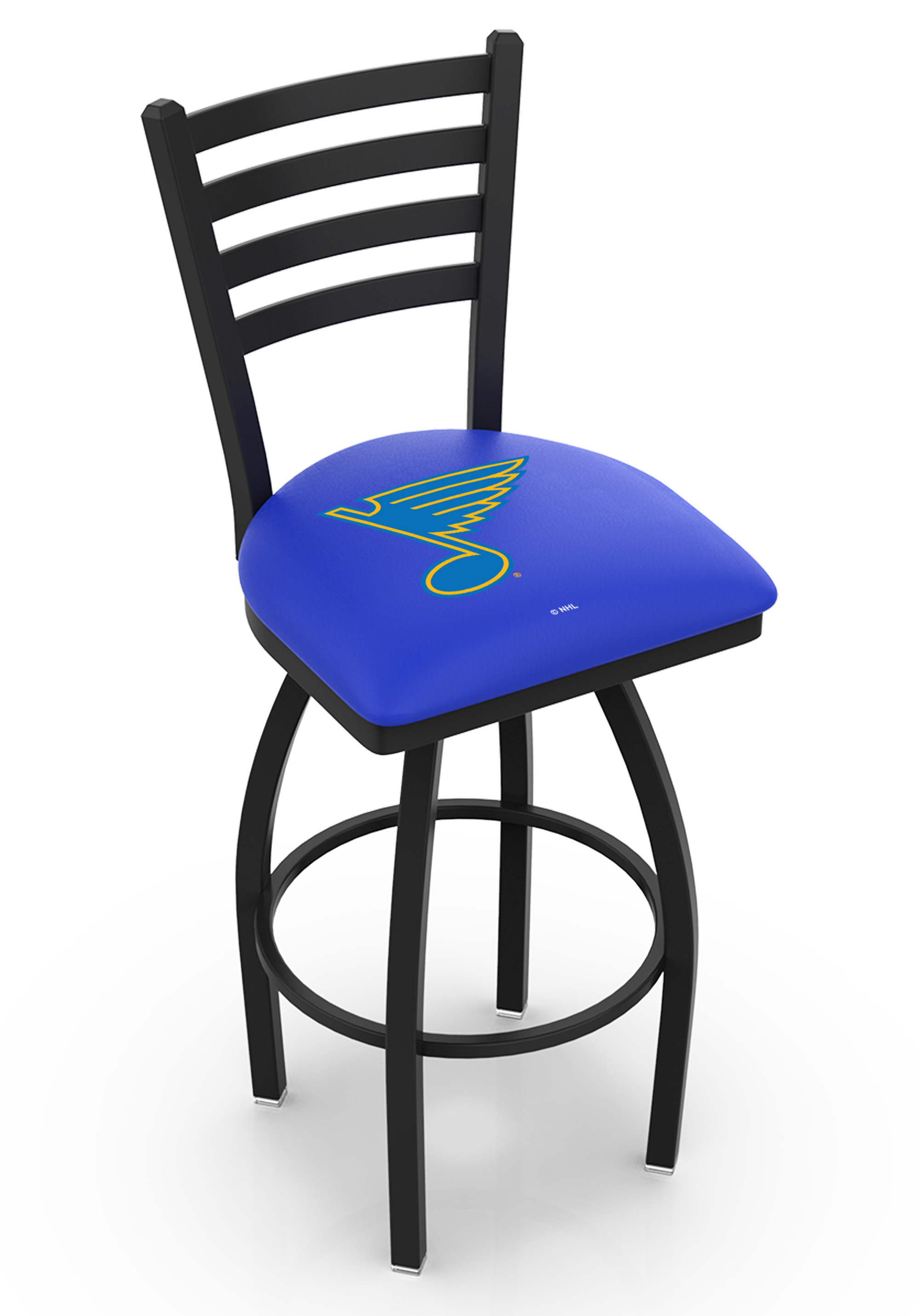 L014 St Louis Blues 30" Swivel Bar Stool with Black Wrinkle Finish  