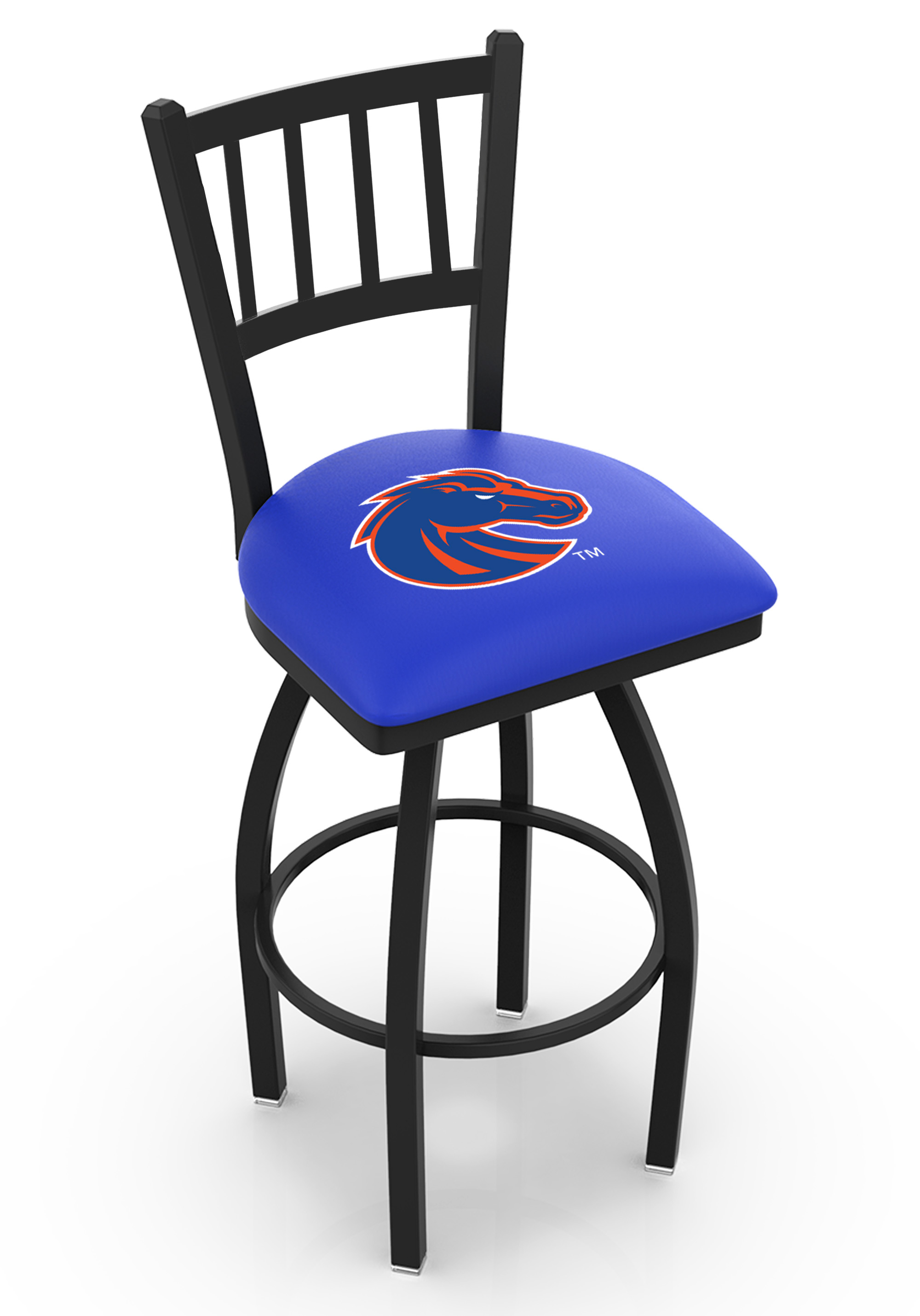 L018 Boise State 36" Swivel Bar Stool with Black Wrinkle Finish  