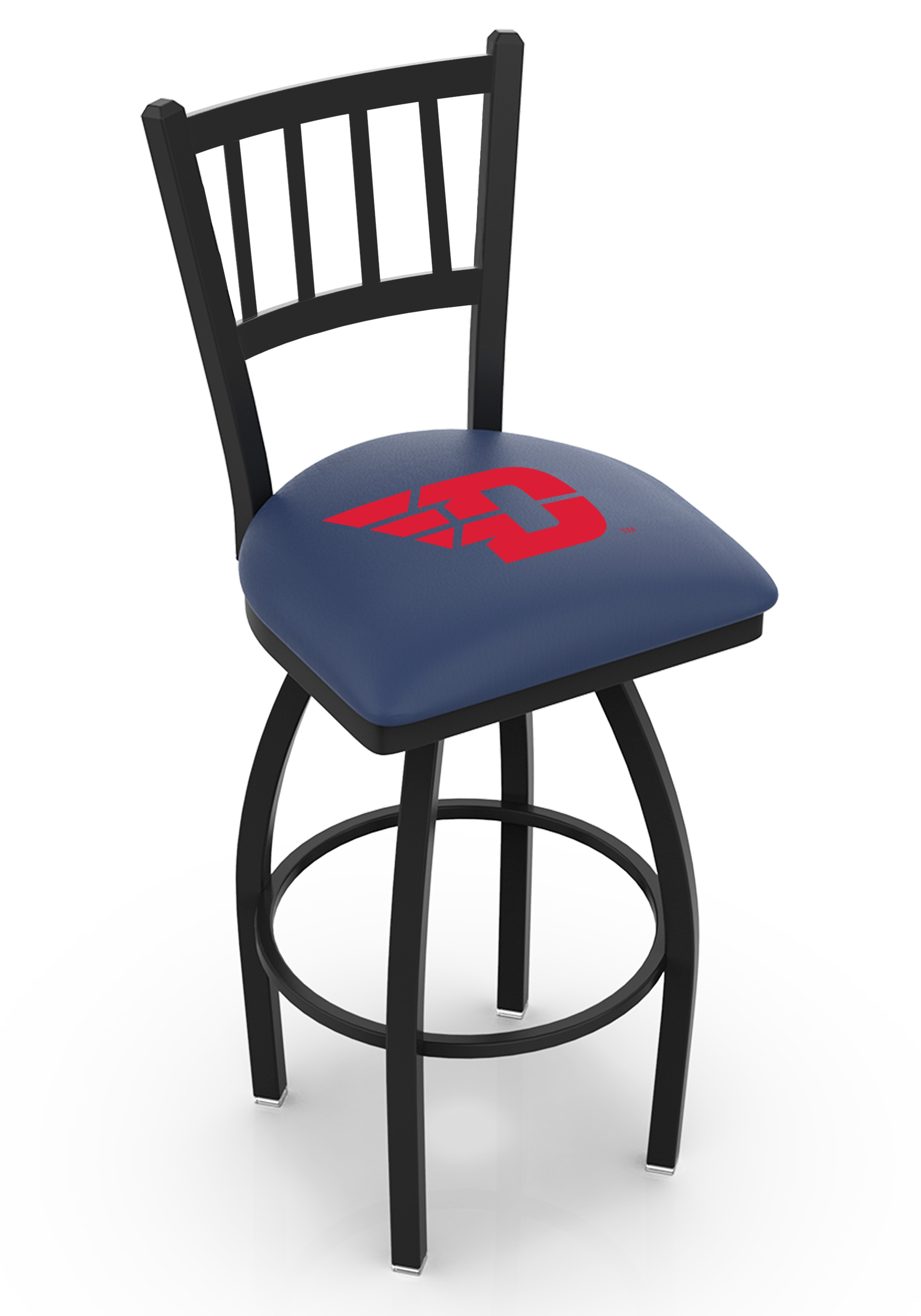 L018 University of Dayton 36" Swivel Bar Stool with Black Wrinkle Finish  