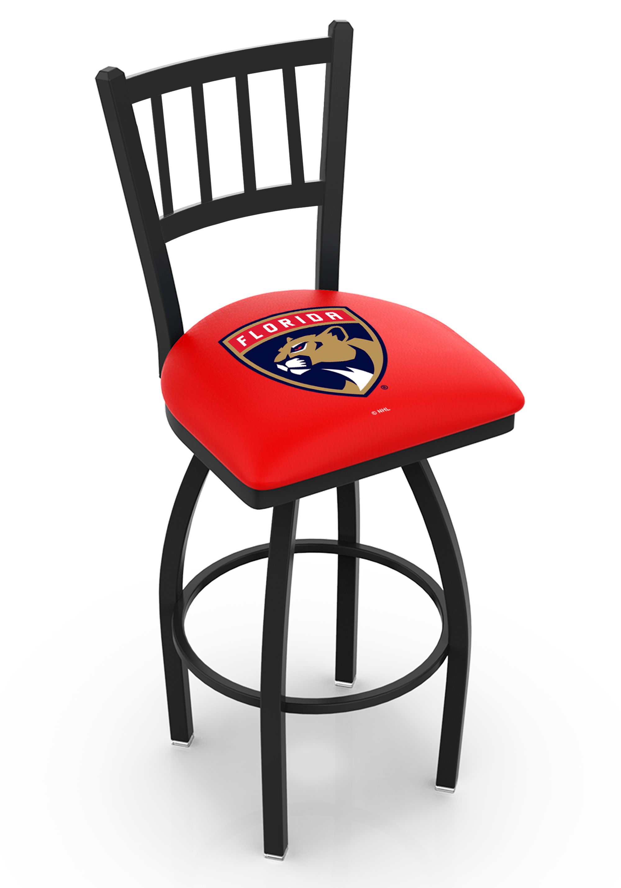 L018 Florida Panthers 30" Swivel Bar Stool with Black Wrinkle Finish  