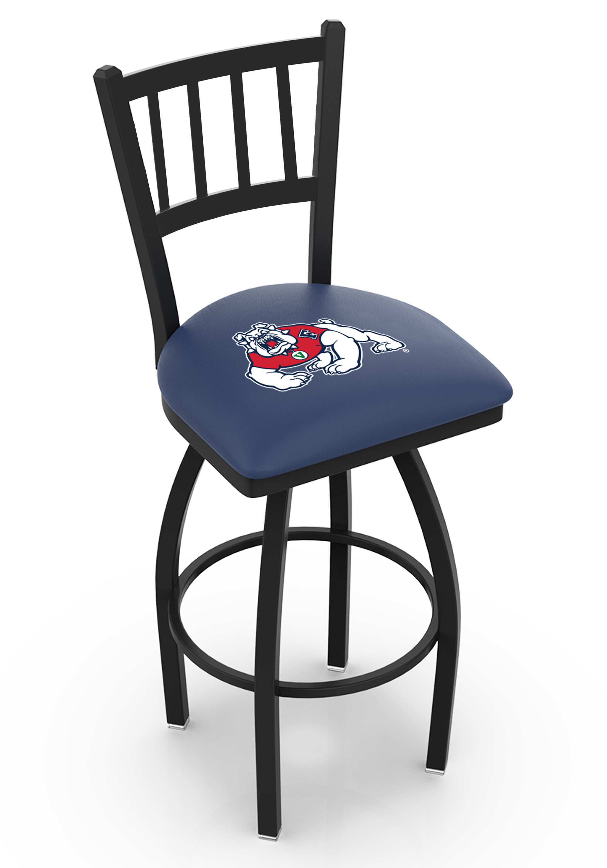 L018 Fresno State 36" Swivel Bar Stool with Black Wrinkle Finish  