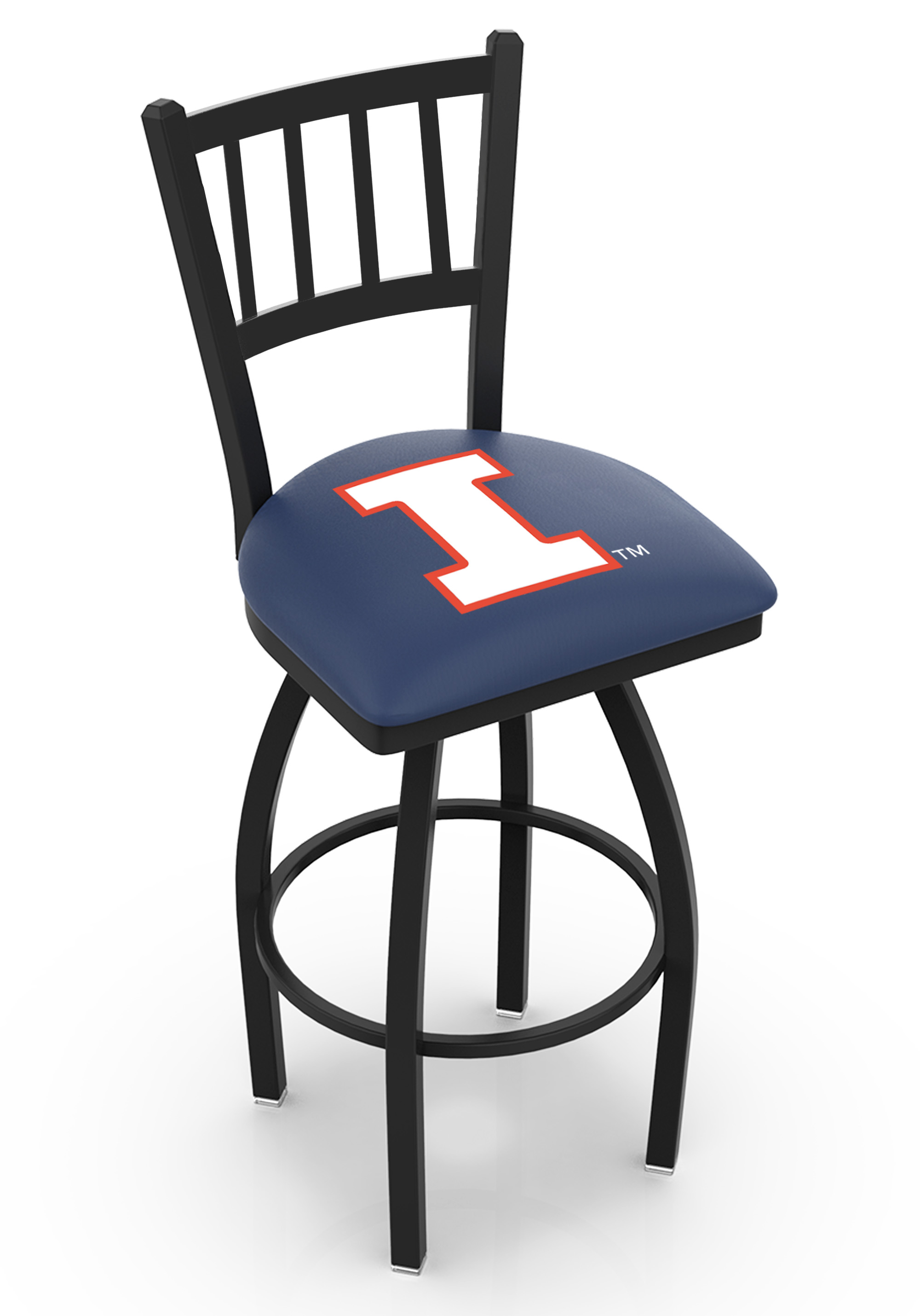 L018 Illinois 36" Swivel Bar Stool with Black Wrinkle Finish  