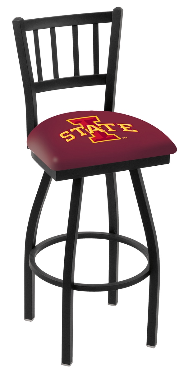 L018 Iowa State 36" Swivel Bar Stool with Black Wrinkle Finish  