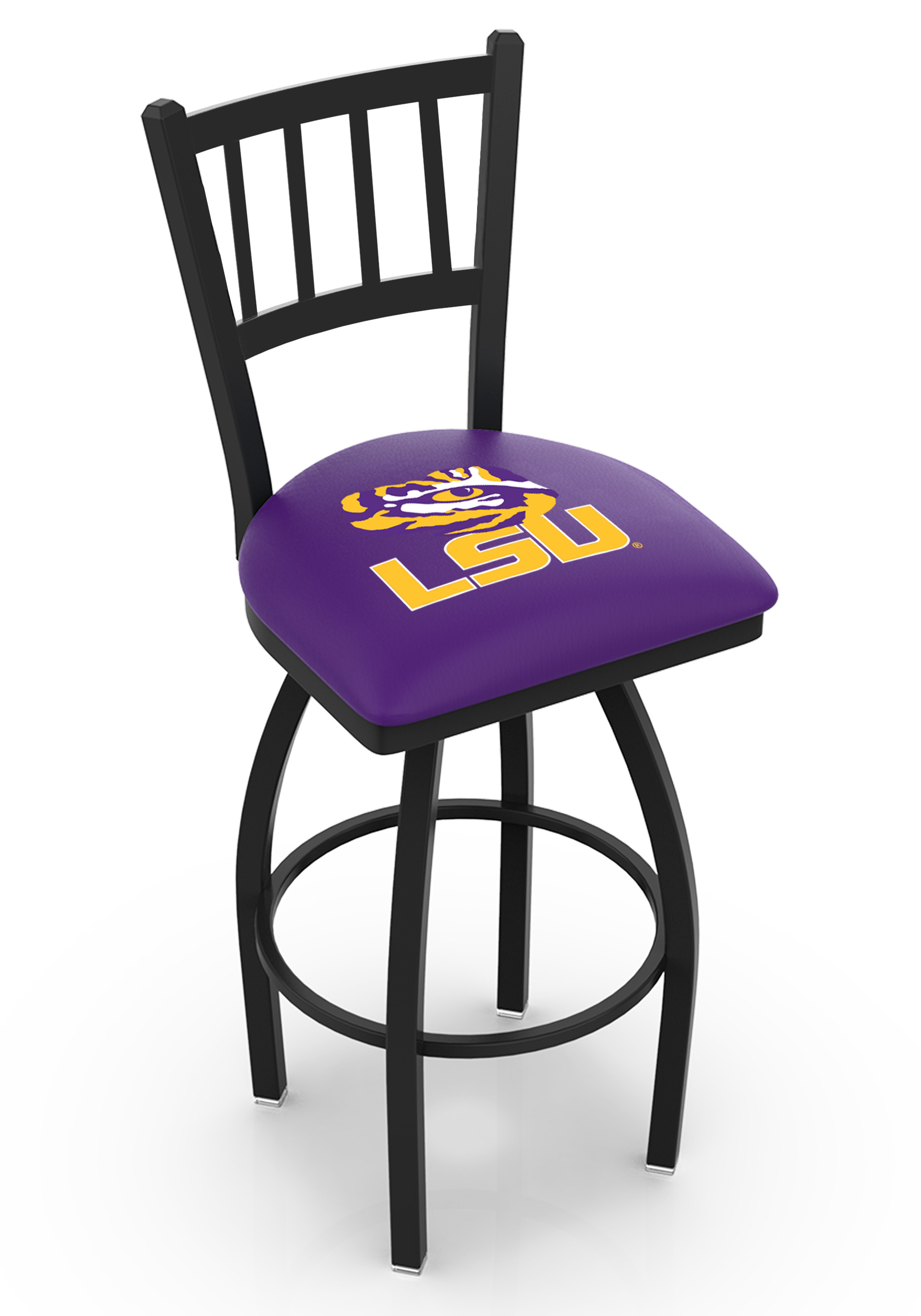 L018 Louisiana State 36" Swivel Bar Stool with Black Wrinkle Finish  
