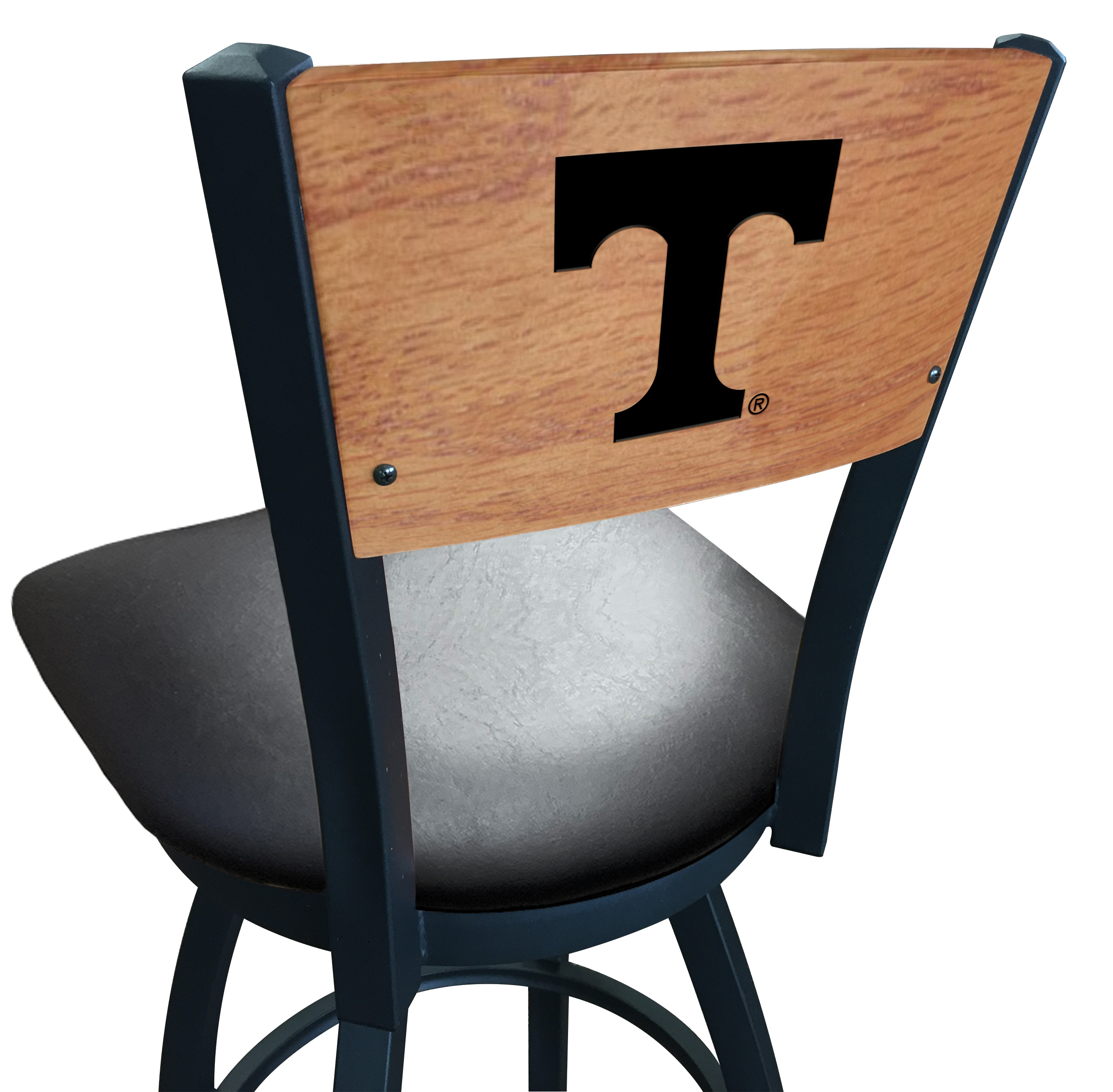 L038 Tennessee 36" Swivel Bar Stool with Black Wrinkle Finish and a Laser Engraved Back  