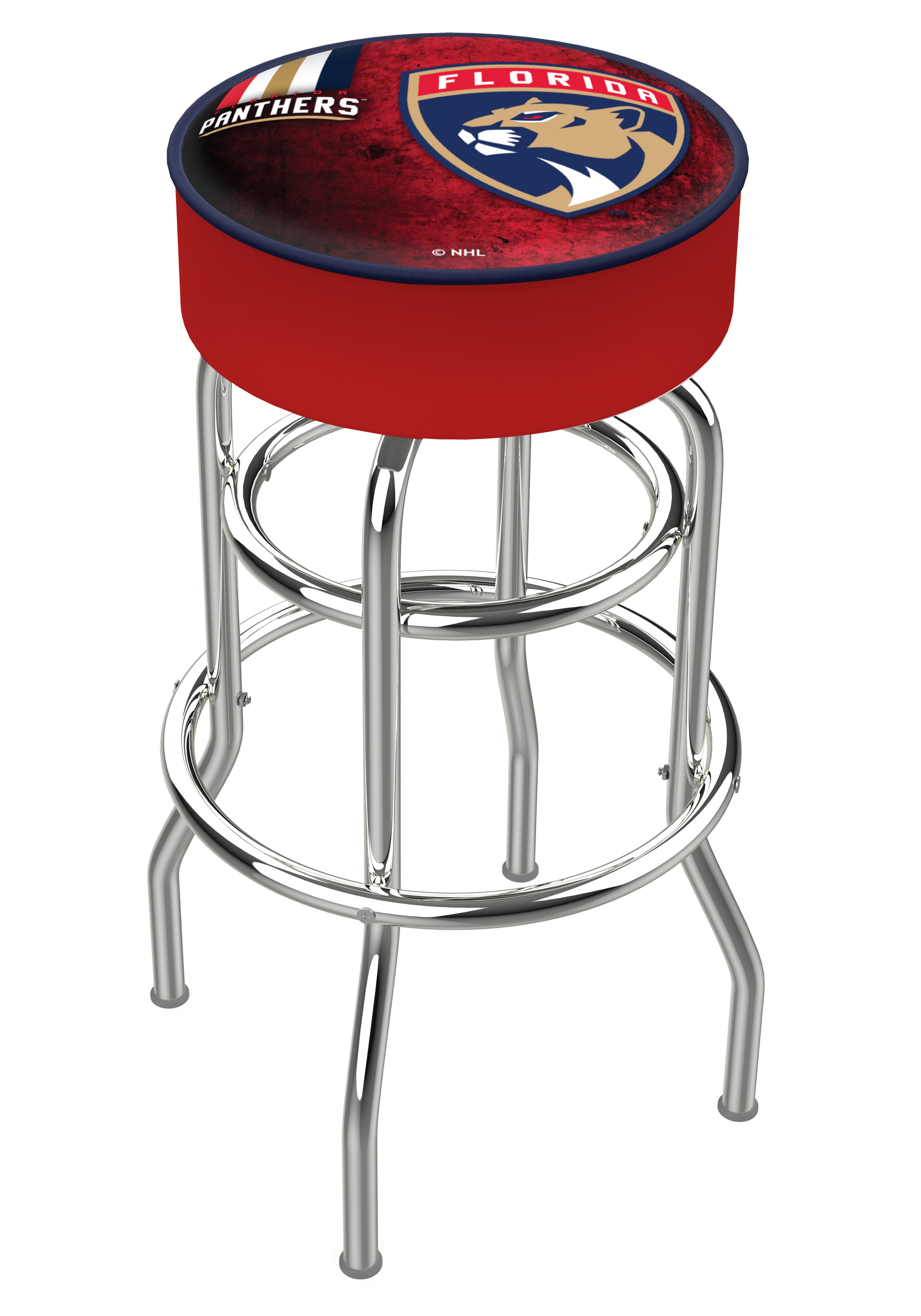 L7C1 Florida Panthers 30" Double-Ring Swivel Bar Stool with Chrome Finish   