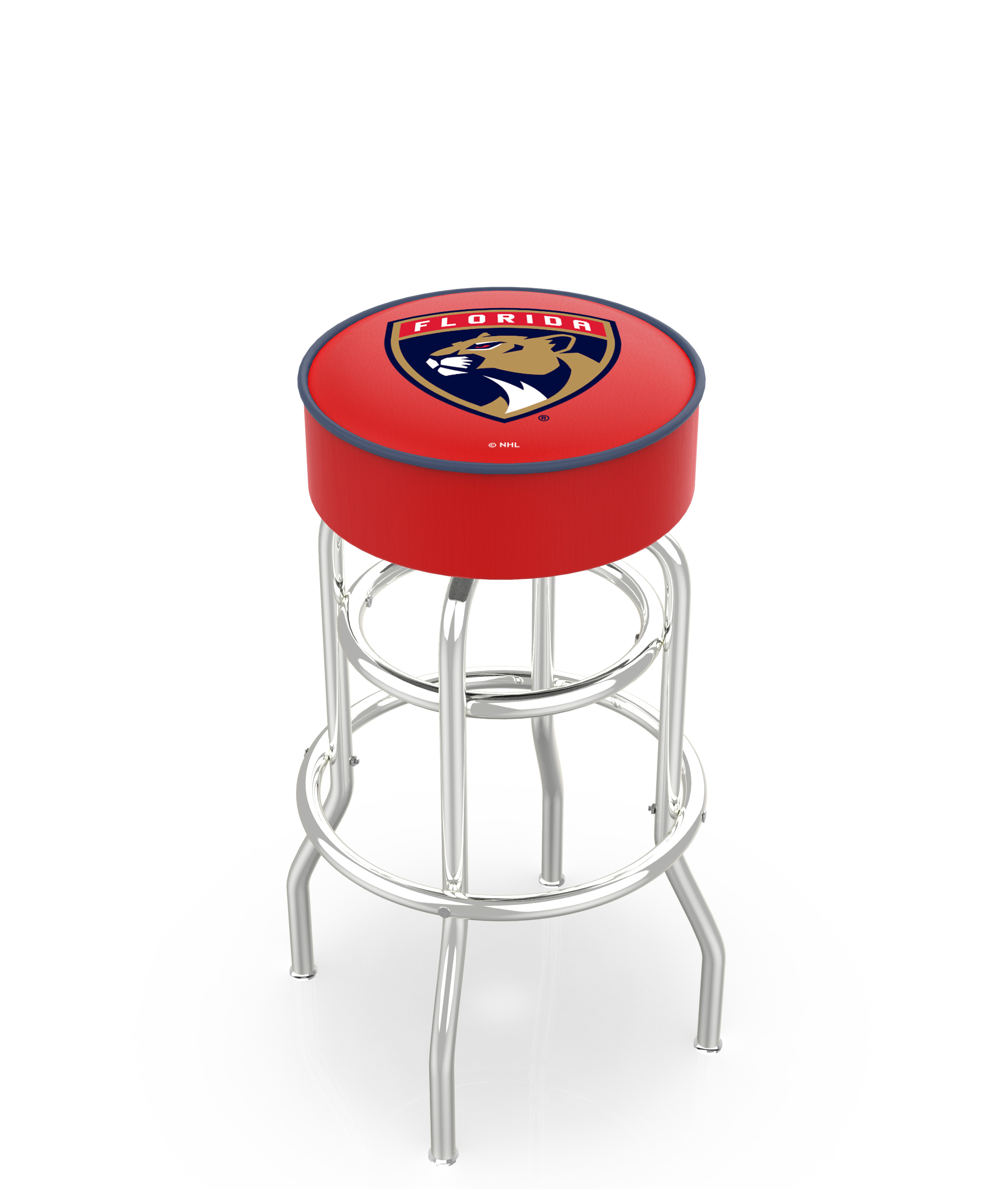  L7C1 Florida Panthers 30" Double-Ring Swivel Bar Stool with Chrome Finish   