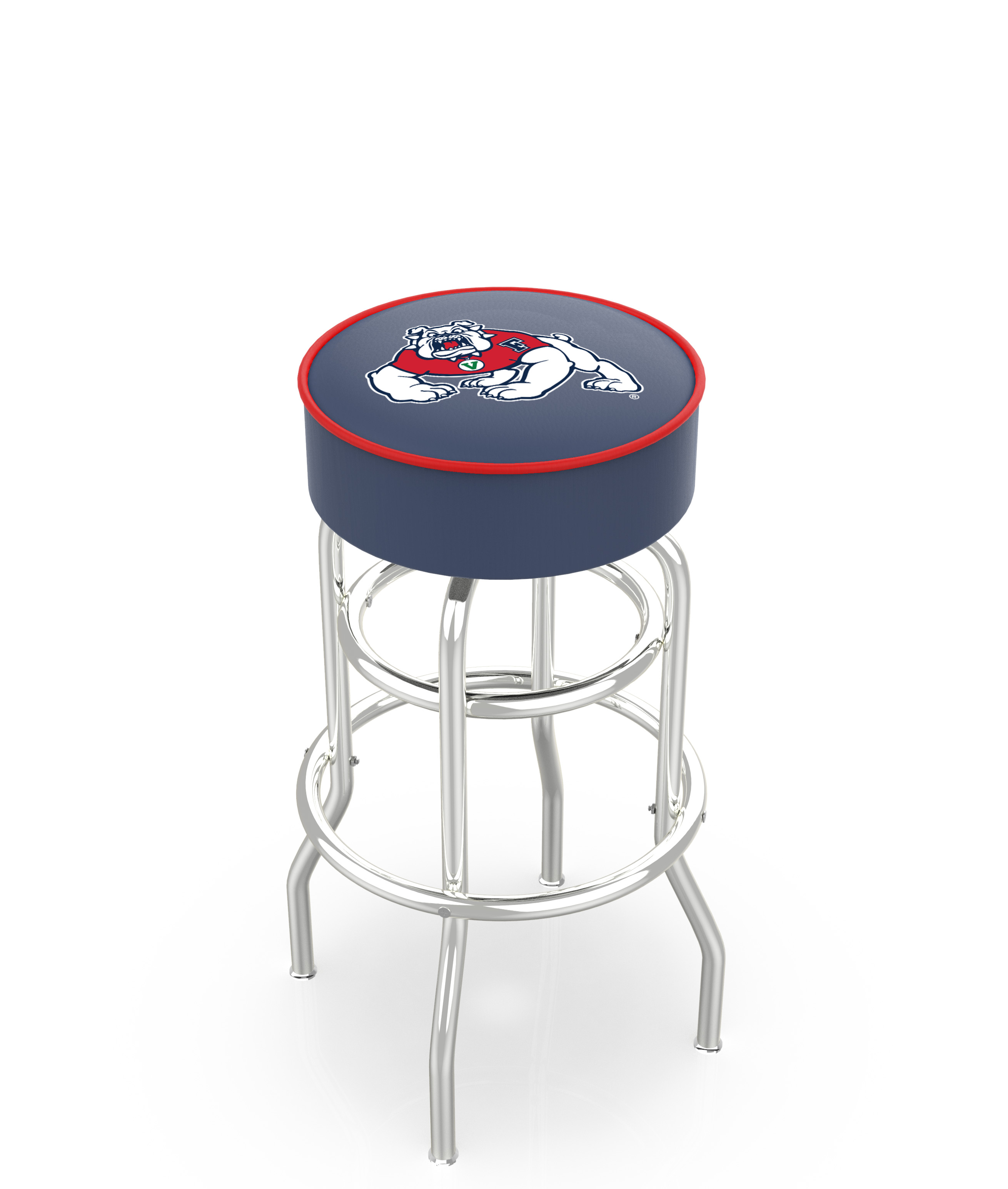  L7C1 Fresno State 30" Double-Ring Swivel Bar Stool with Chrome Finish   