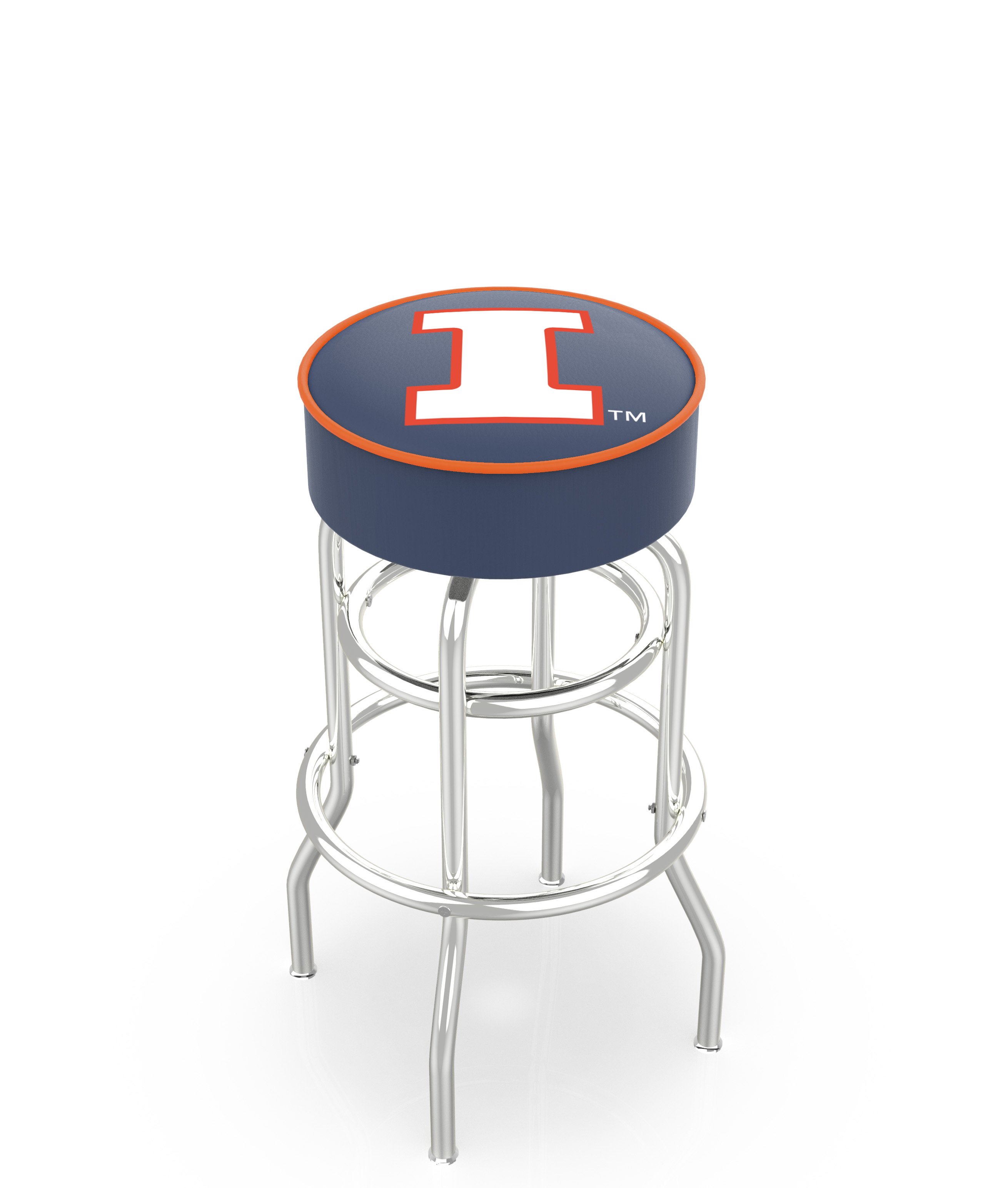  L7C1 Illinois 30" Double-Ring Swivel Bar Stool with Chrome Finish   
