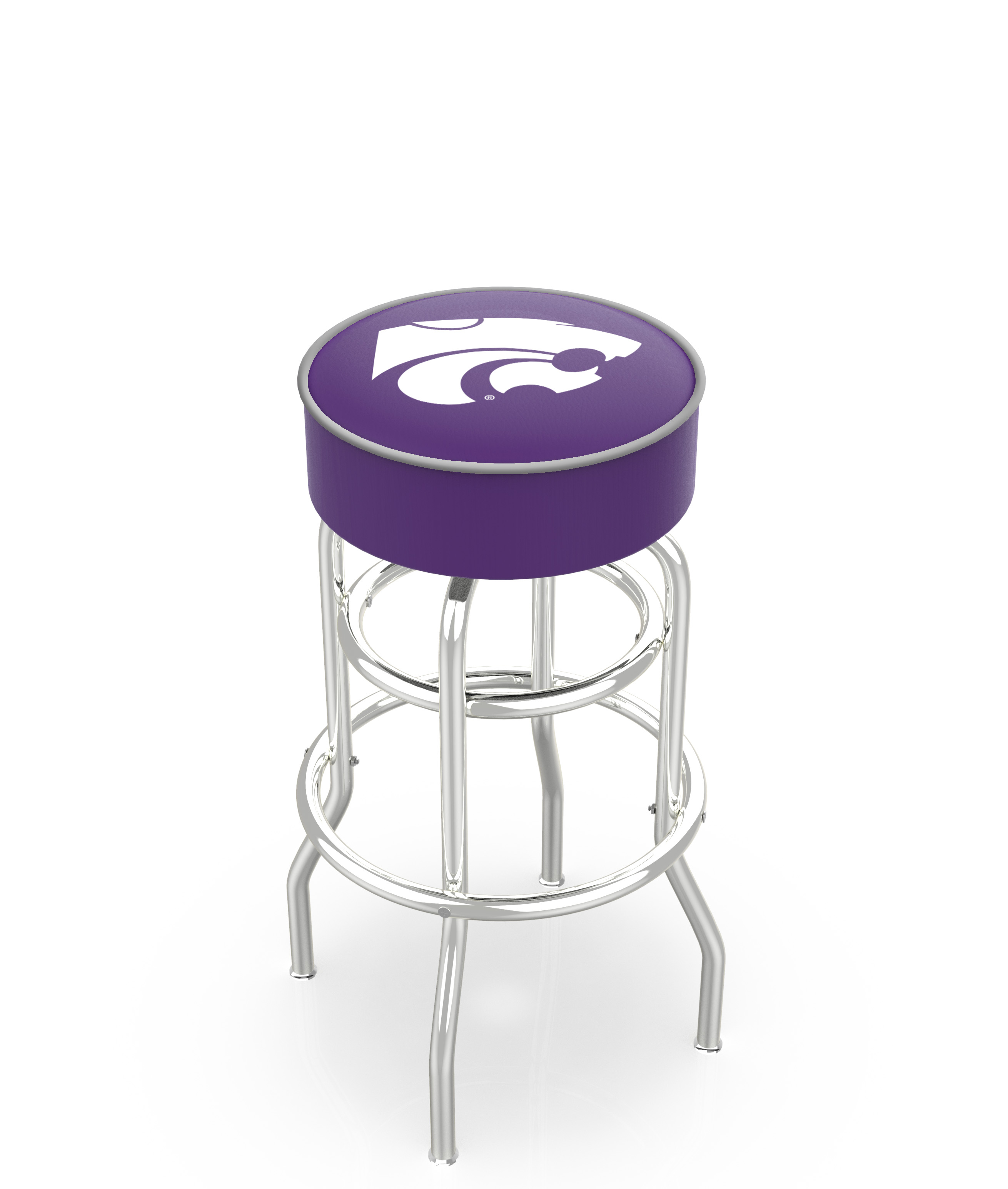  L7C1 Kansas State 30" Double-Ring Swivel Bar Stool with Chrome Finish   