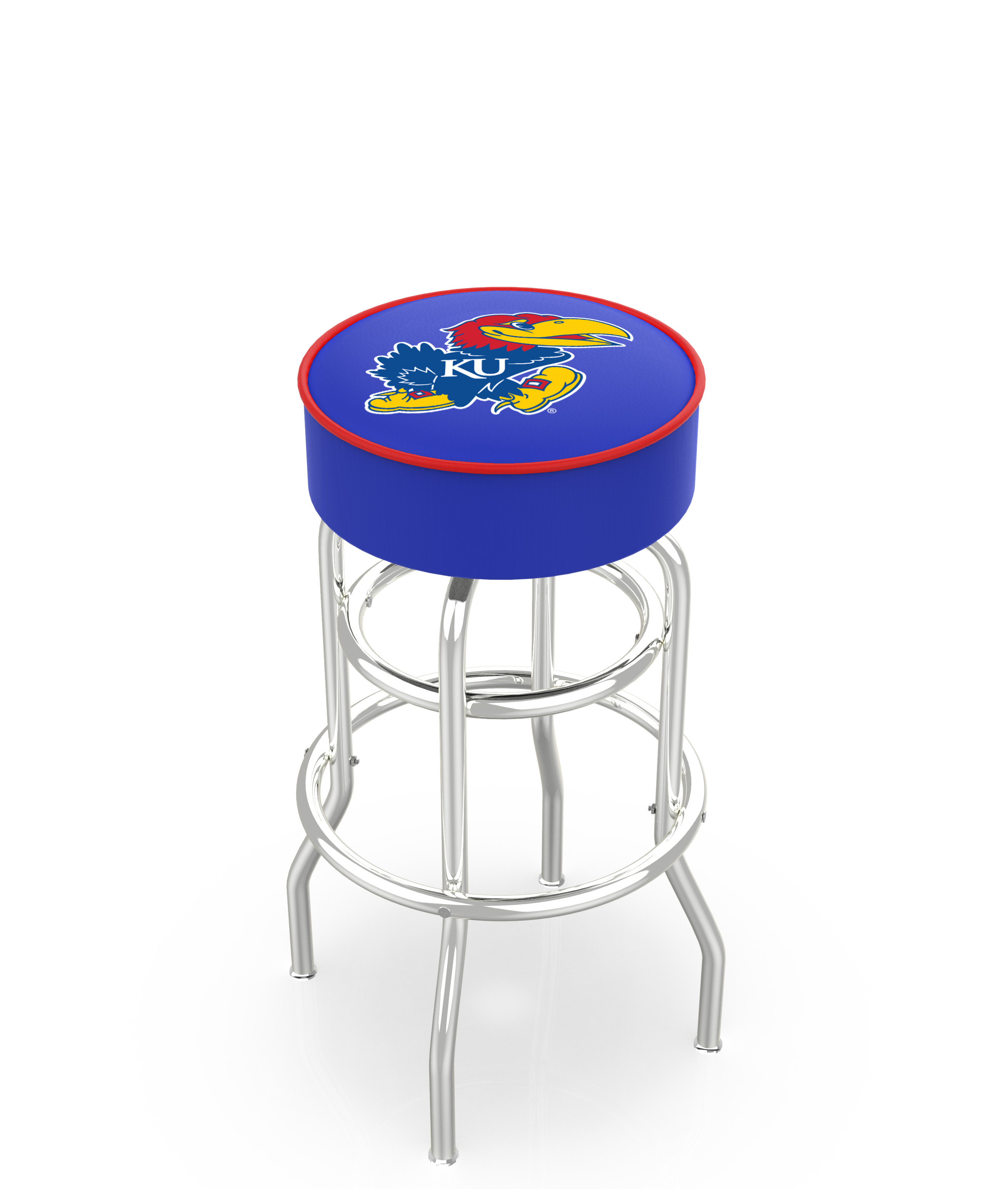  L7C1 Kansas 25" Double-Ring Swivel Counter Stool with Chrome Finish   