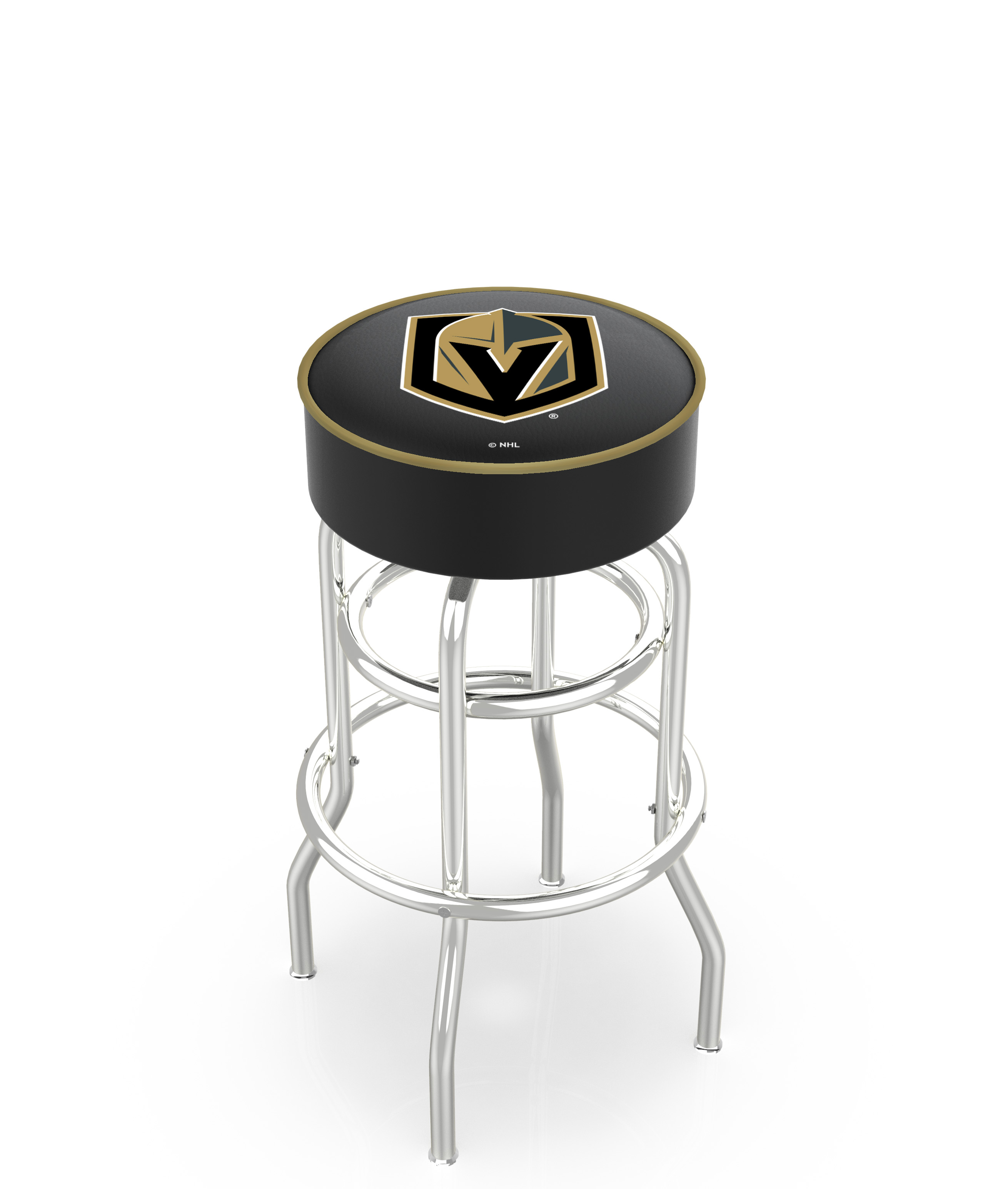  L7C1 Vegas Golden Knights 30" Double-Ring Swivel Bar Stool with Chrome Finish   