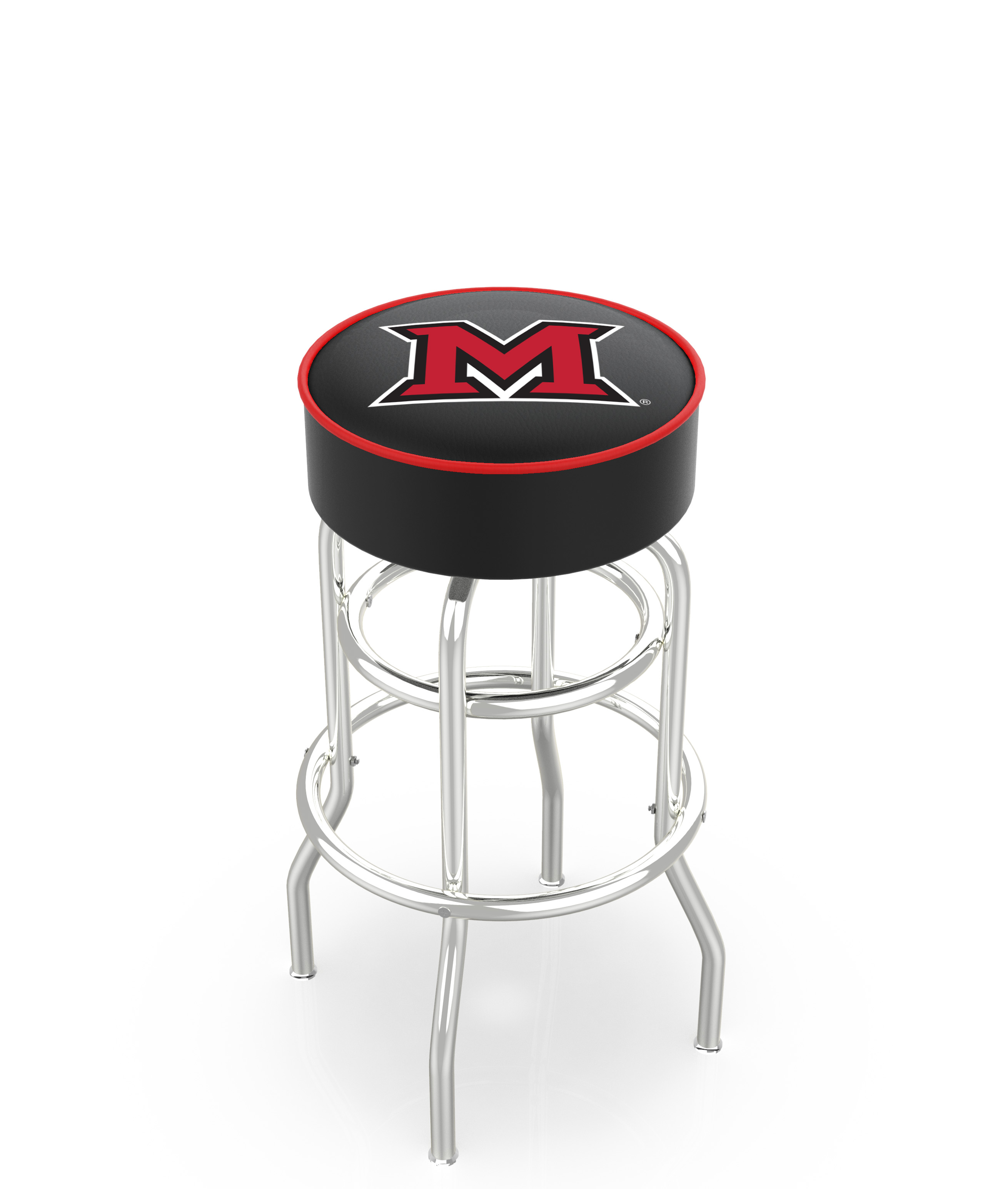  L7C1 Miami (OH) 30" Double-Ring Swivel Bar Stool with Chrome Finish   