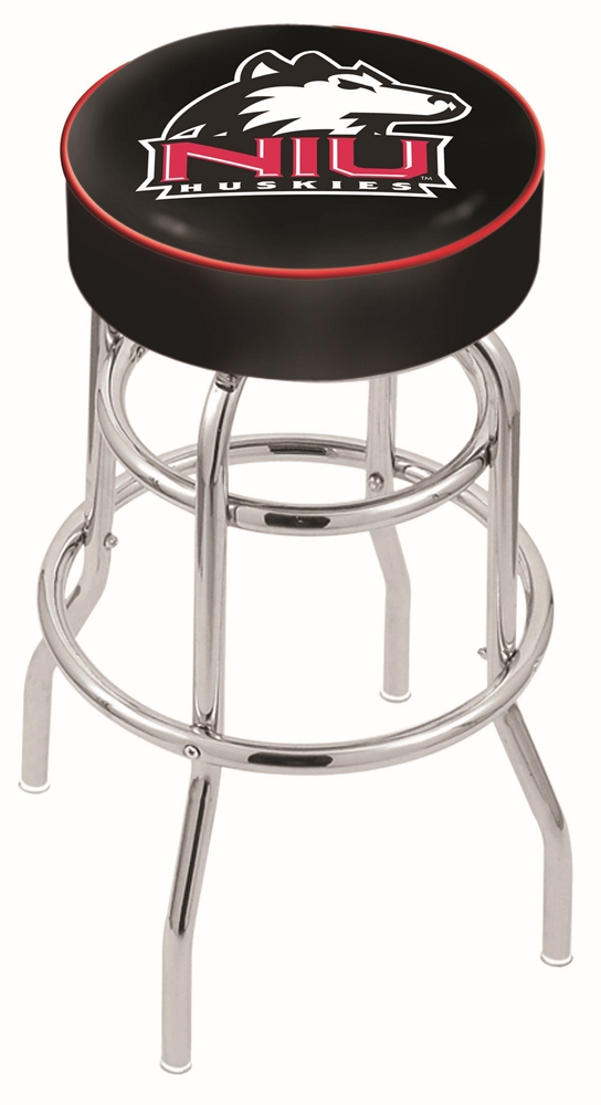  L7C1 Northern Illinois 30" Double-Ring Swivel Bar Stool with Chrome Finish   