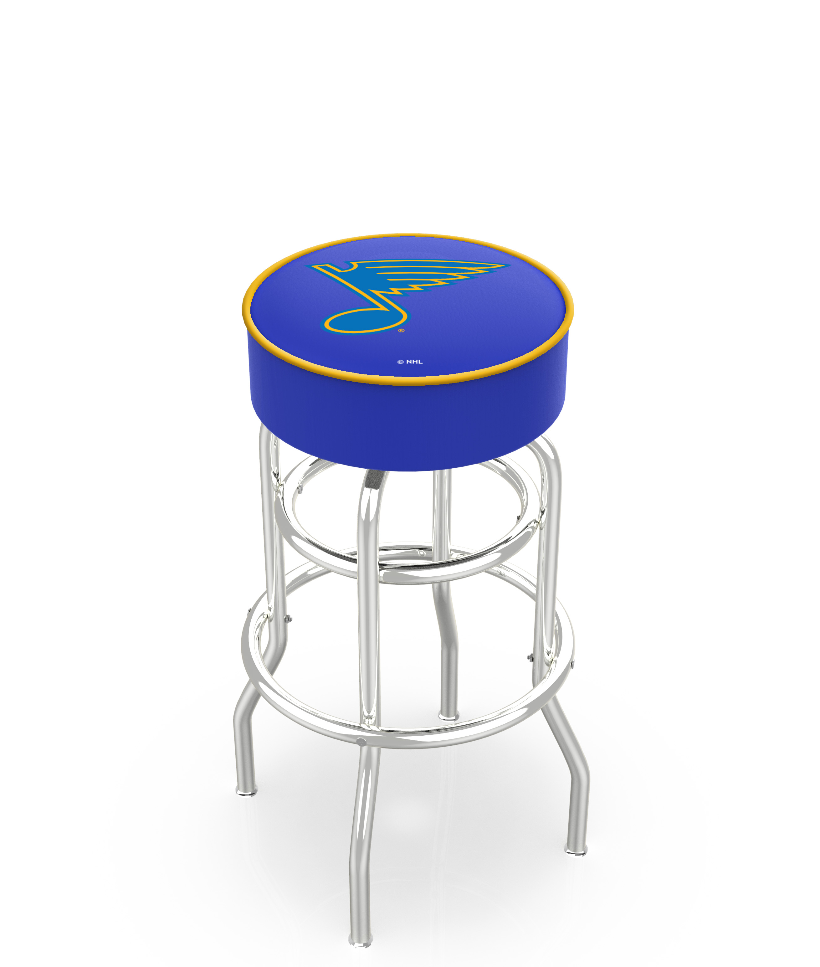  L7C1 St Louis Blues 30" Double-Ring Swivel Bar Stool with Chrome Finish   