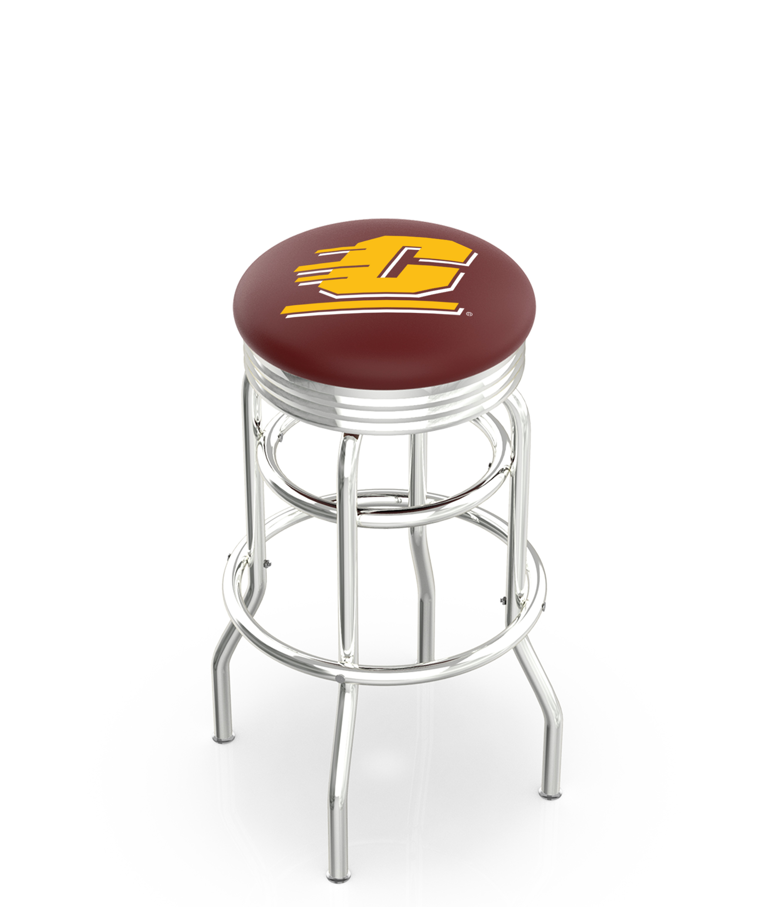  L7C3C Central Michigan 30" Double-Ring Swivel Bar Stool with Chrome Finish  