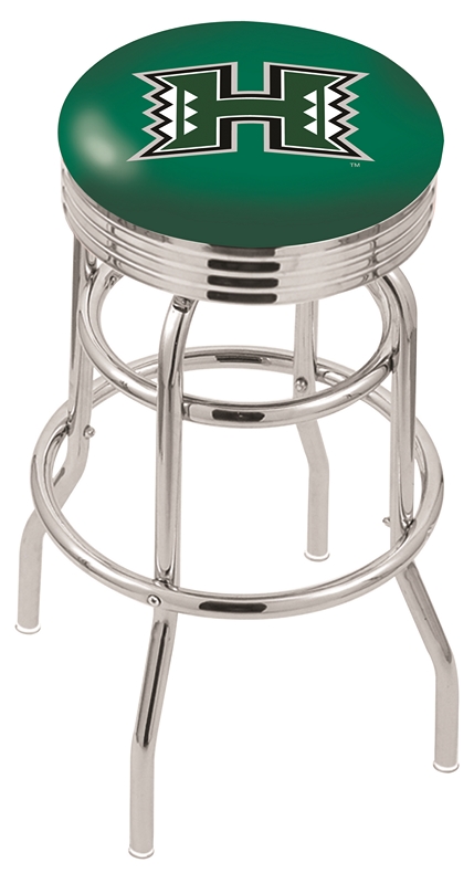 L7C3C Hawaii 30" Double-Ring Swivel Bar Stool with Chrome Finish  