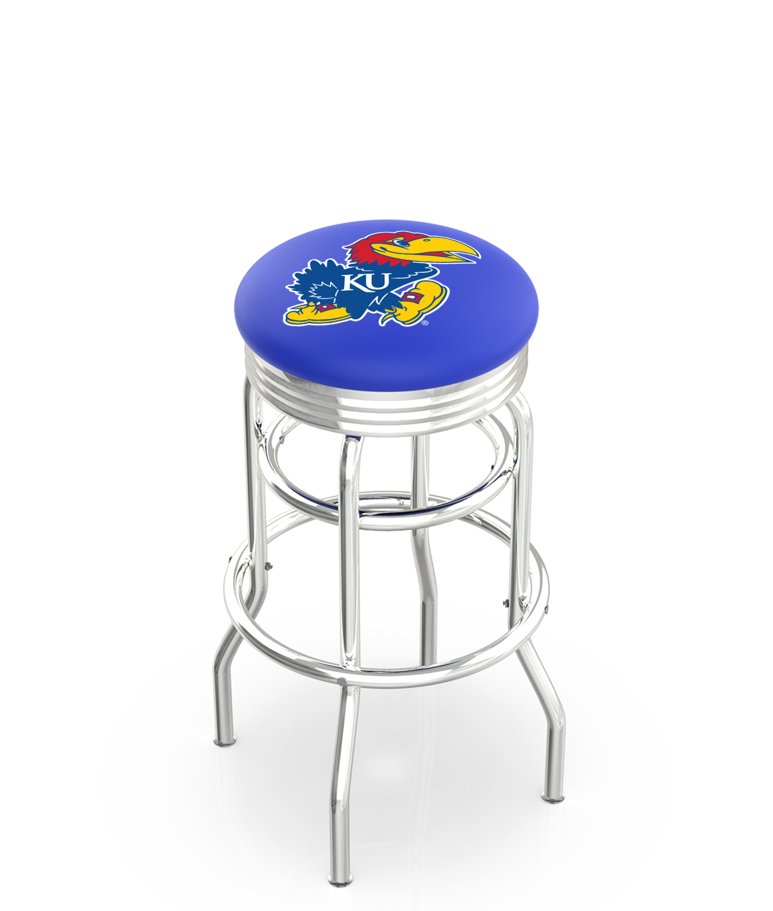  L7C3C Kansas 30" Double-Ring Swivel Bar Stool with Chrome Finish  