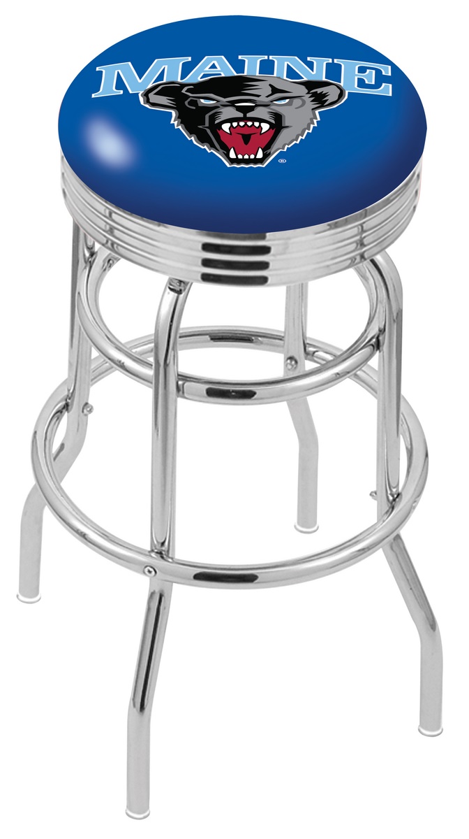  L7C3C Maine 30" Double-Ring Swivel Bar Stool with Chrome Finish  