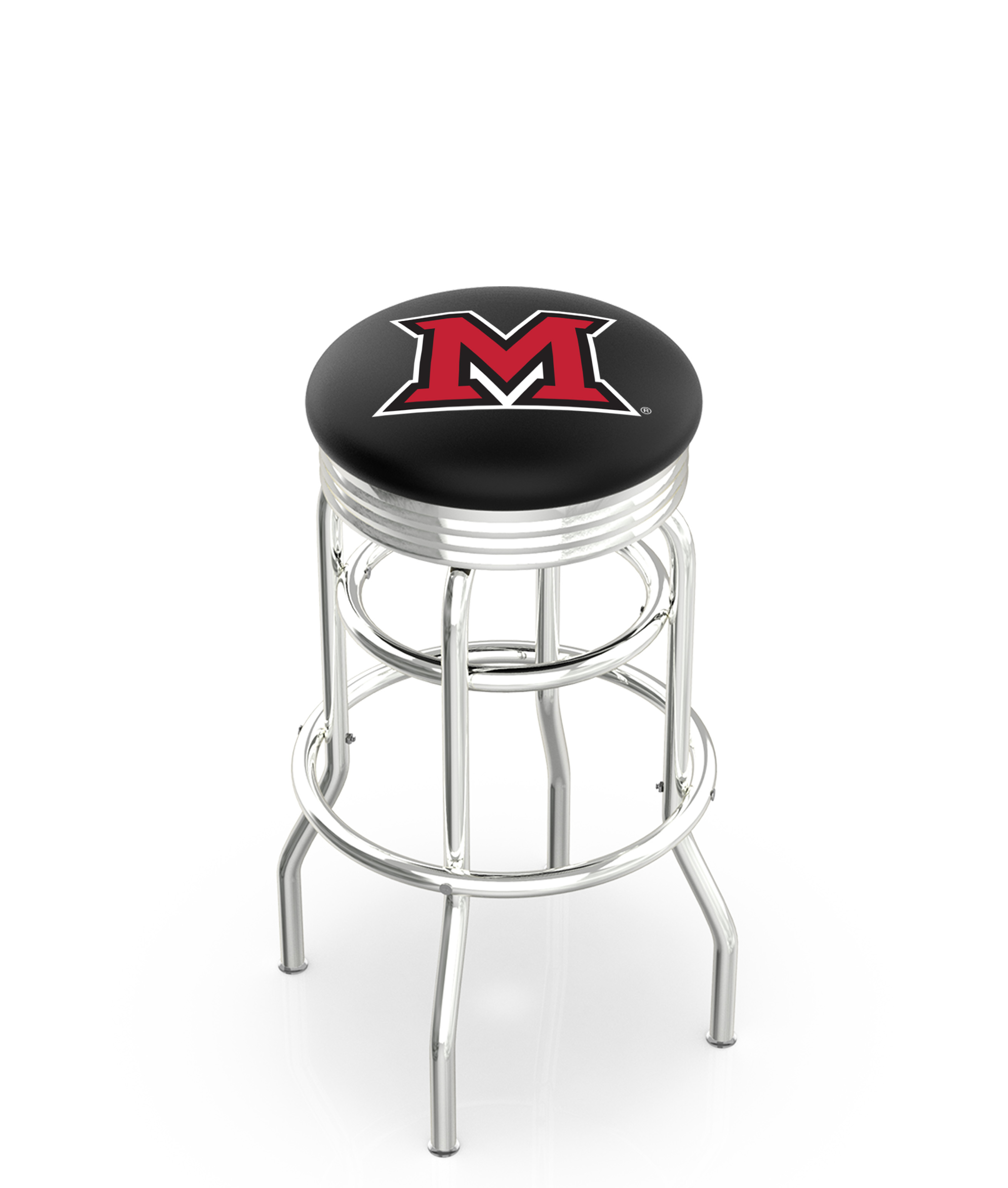  L7C3C Miami (OH) 30" Double-Ring Swivel Bar Stool with Chrome Finish  
