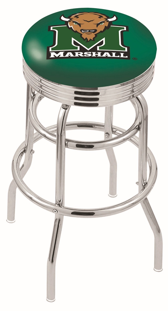  L7C3C Marshall 30" Double-Ring Swivel Bar Stool with Chrome Finish  