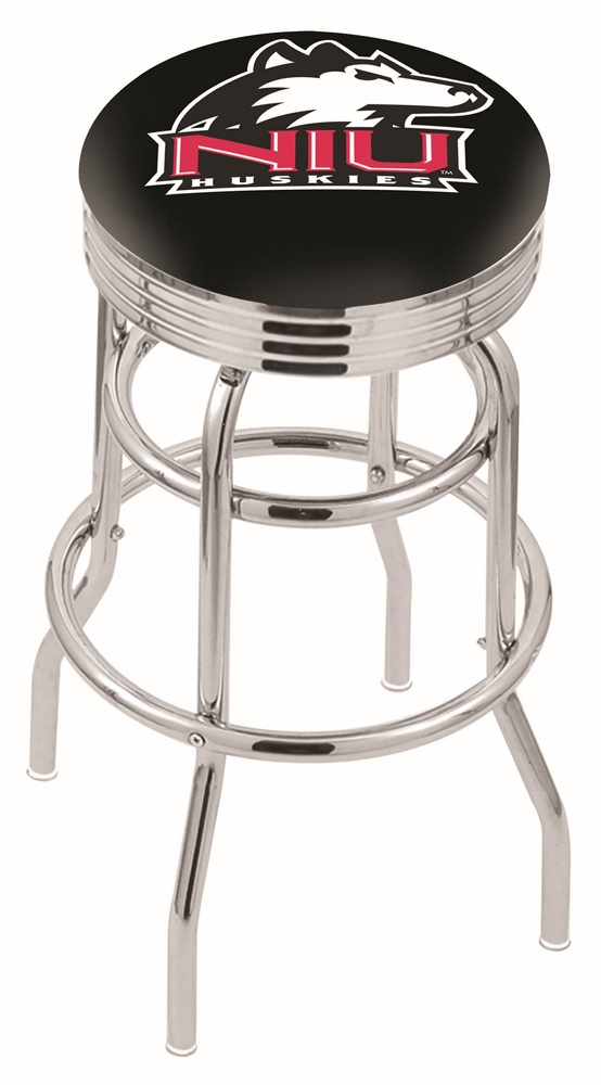  L7C3C Northern Illinois 30" Double-Ring Swivel Bar Stool with Chrome Finish  