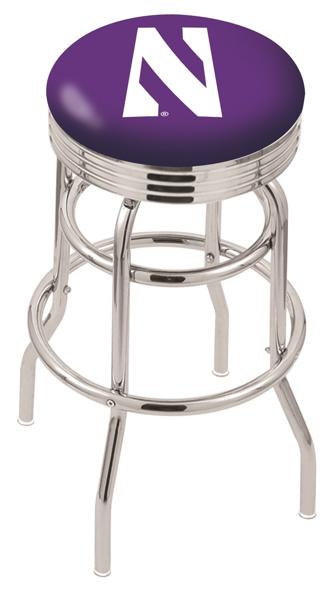  L7C3C Northwestern 30" Double-Ring Swivel Bar Stool with Chrome Finish  