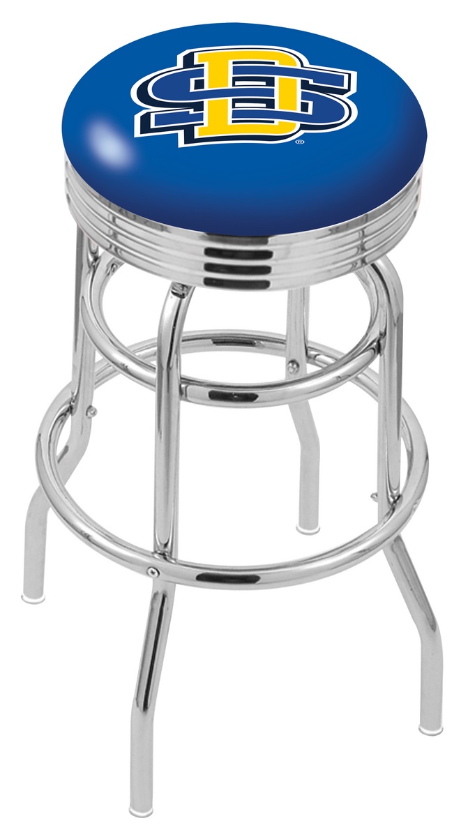  L7C3C South Dakota State 30" Double-Ring Swivel Bar Stool with Chrome Finish  