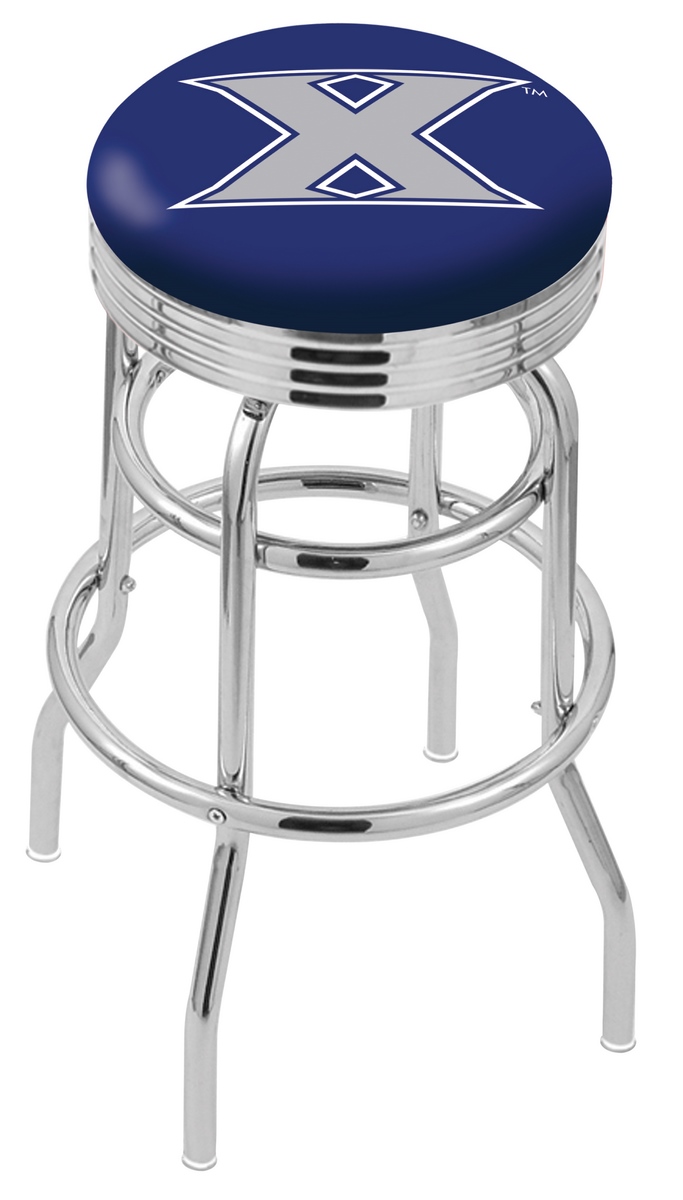  L7C3C Xavier 30" Double-Ring Swivel Bar Stool with Chrome Finish  