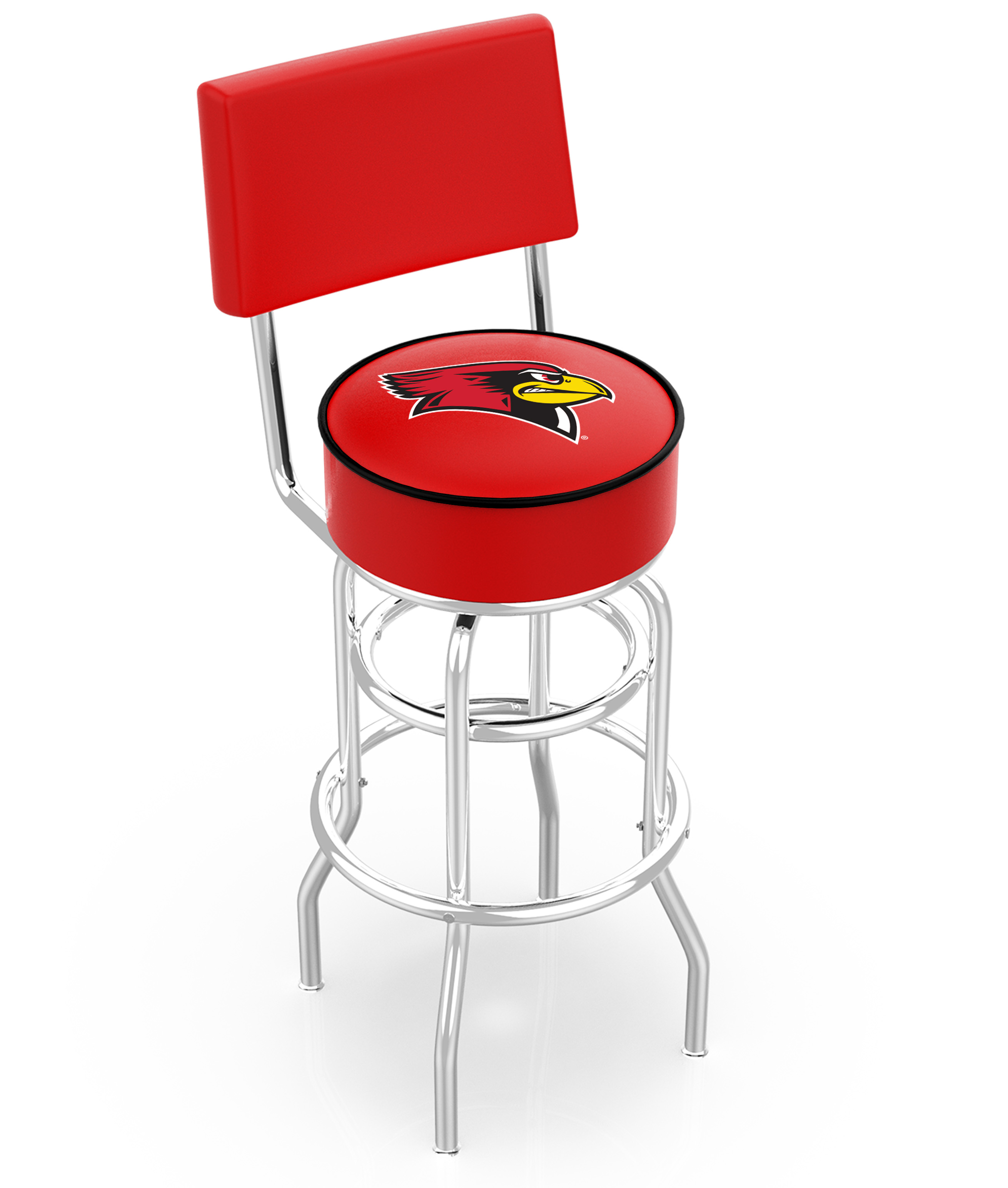  L7C4 Illinois State 30" Double-Ring Swivel Bar Stool with Chrome Finish  