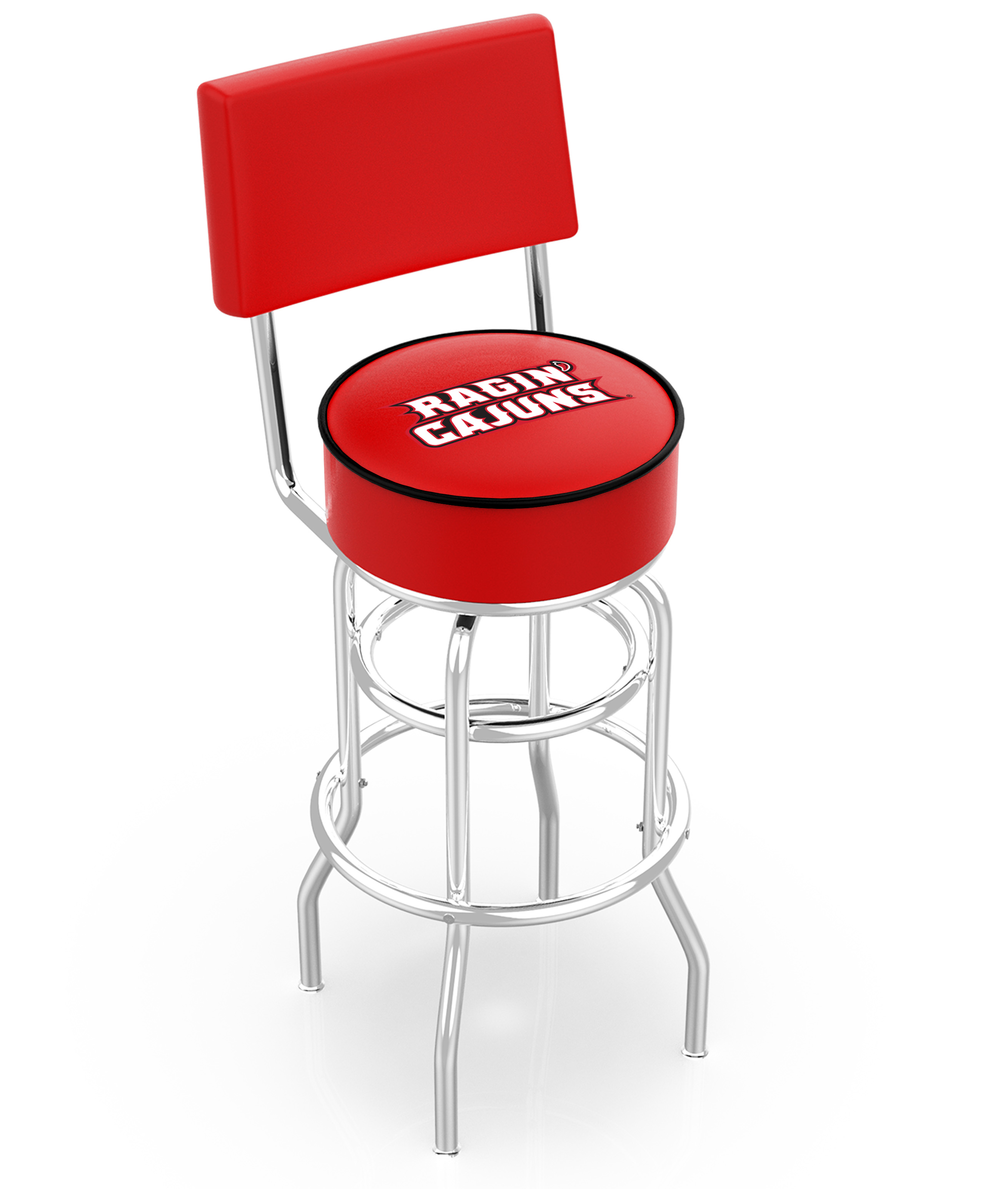  L7C4 Louisiana-Lafayette 30" Double-Ring Swivel Bar Stool with Chrome Finish  