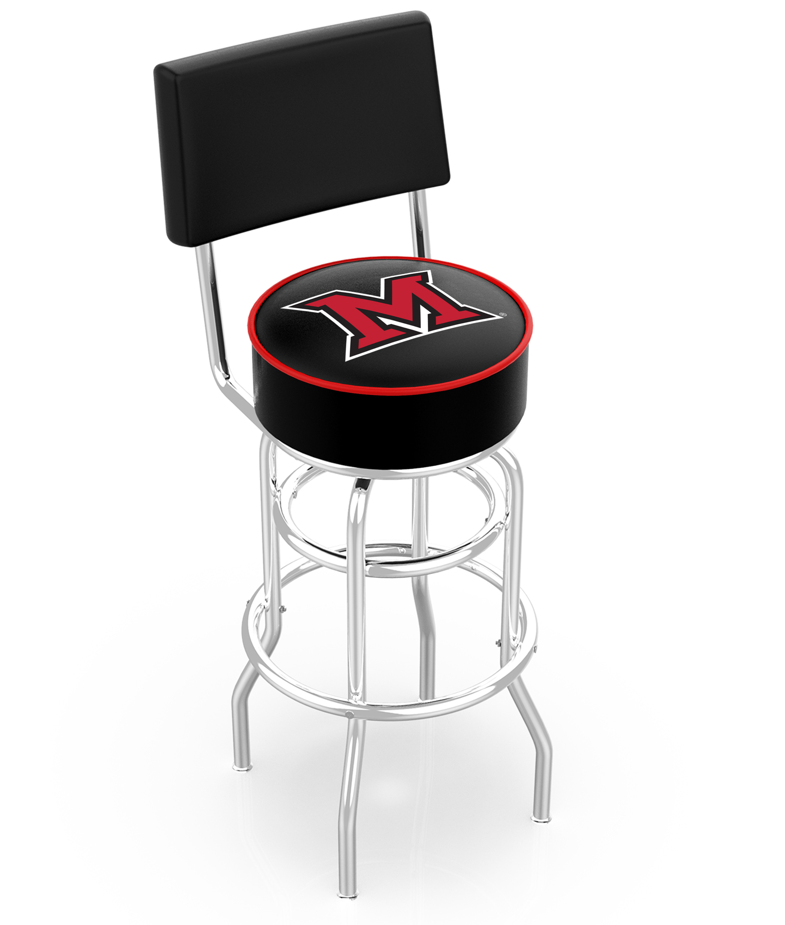  L7C4 Miami (OH) 30" Double-Ring Swivel Bar Stool with Chrome Finish  