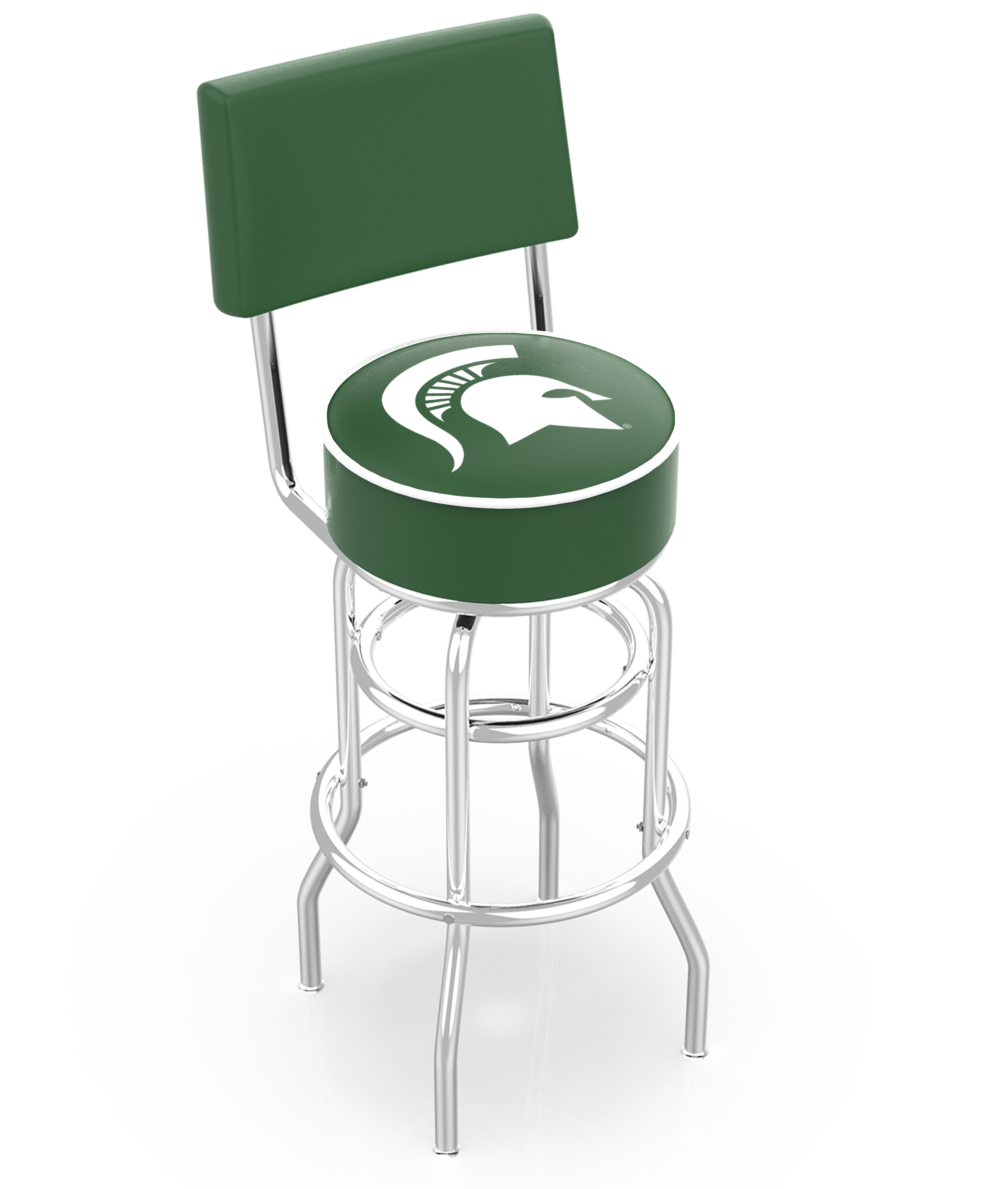  L7C4 Michigan State 30" Double-Ring Swivel Bar Stool with Chrome Finish  