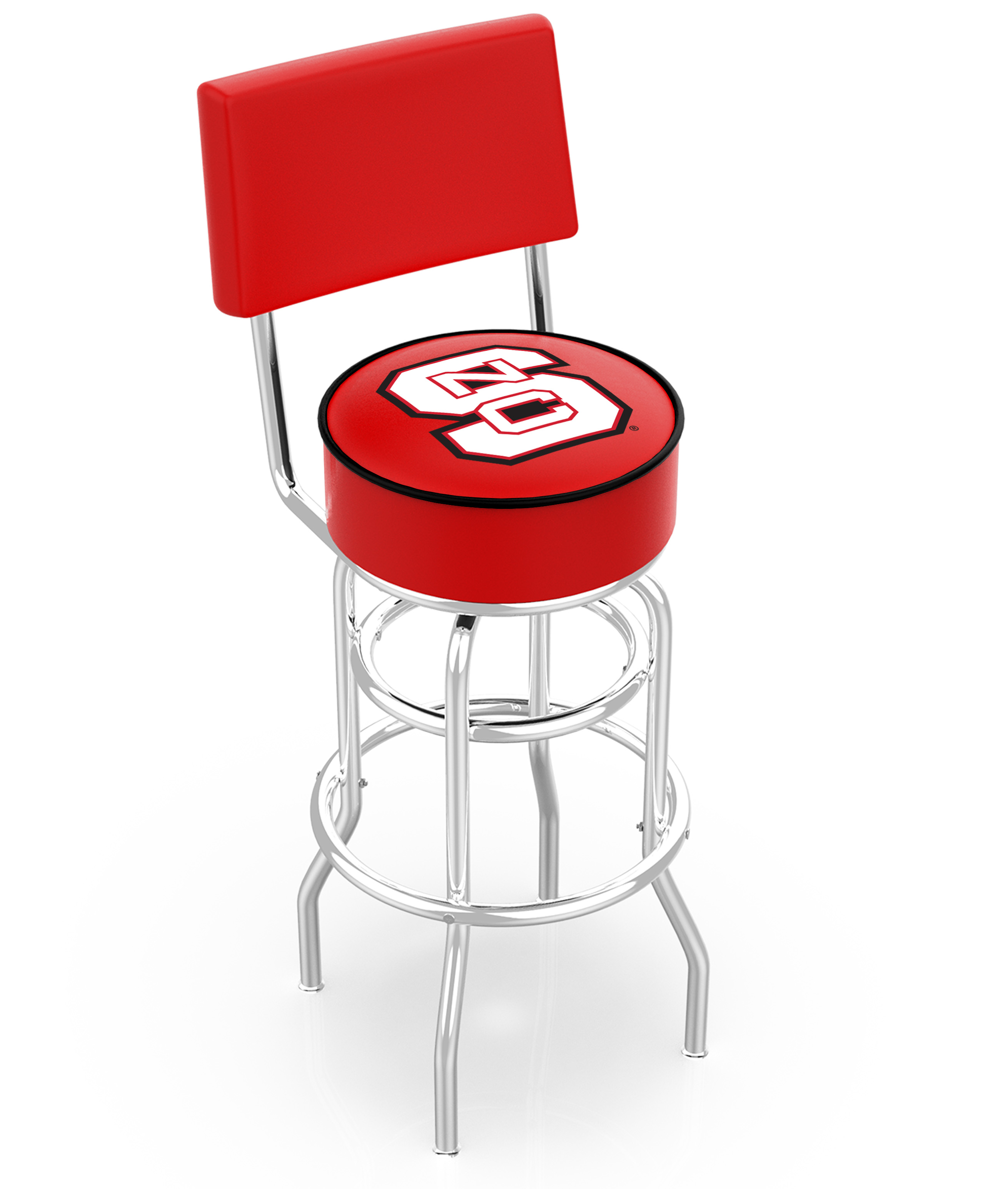  L7C4 North Carolina State 30" Double-Ring Swivel Bar Stool with Chrome Finish  