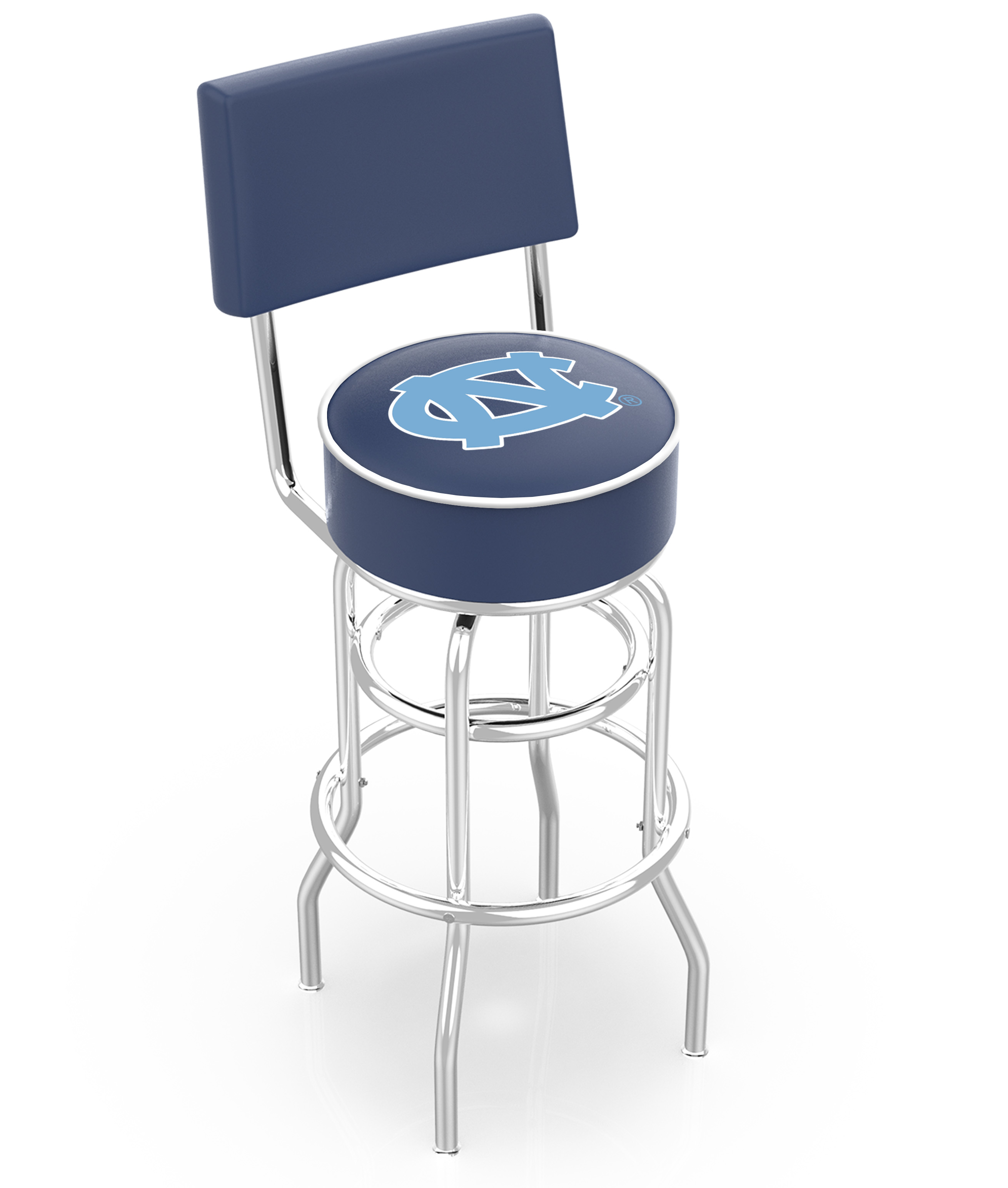  L7C4 North Carolina 30" Double-Ring Swivel Bar Stool with Chrome Finish  